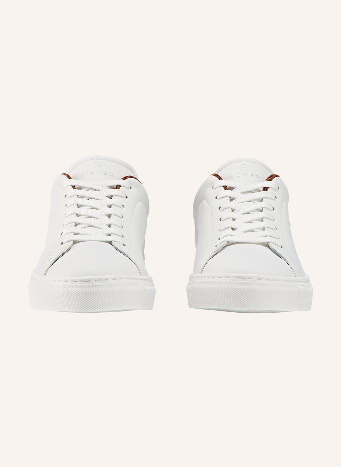 AIGNER sneaker PHILIP 1A: WEISS/ COGNAC