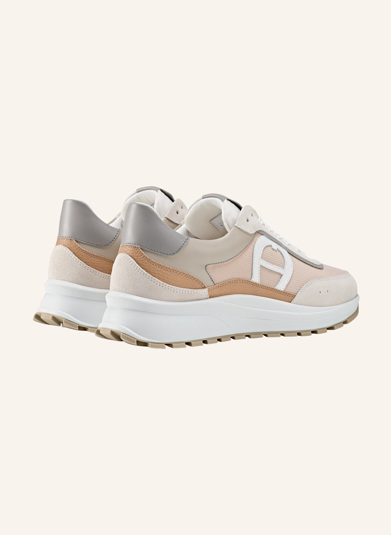AIGNER runner sneaker JAMES 1A: BEIGE/ GRAU