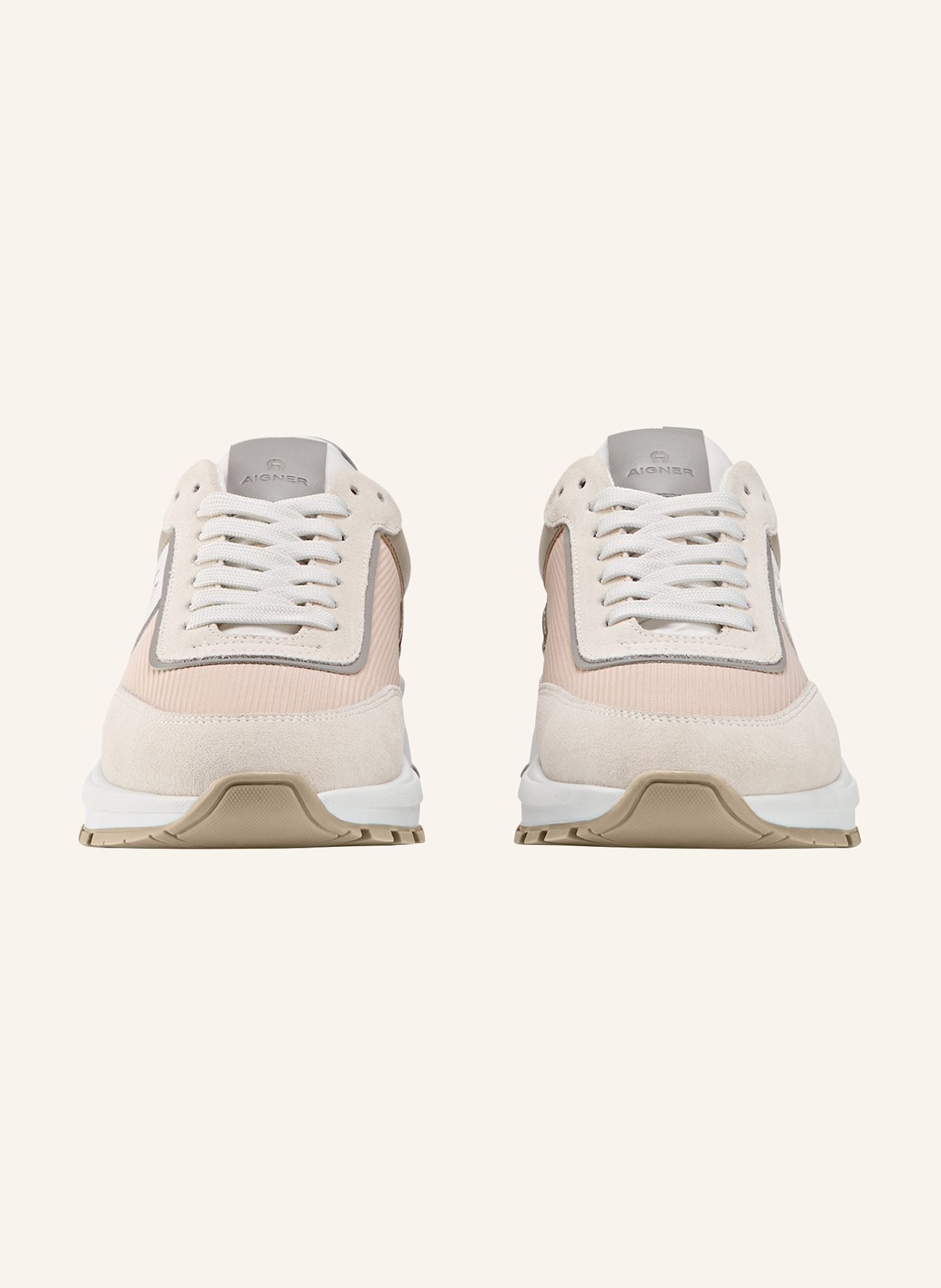 AIGNER runner sneaker JAMES 1A: BEIGE/ GRAU