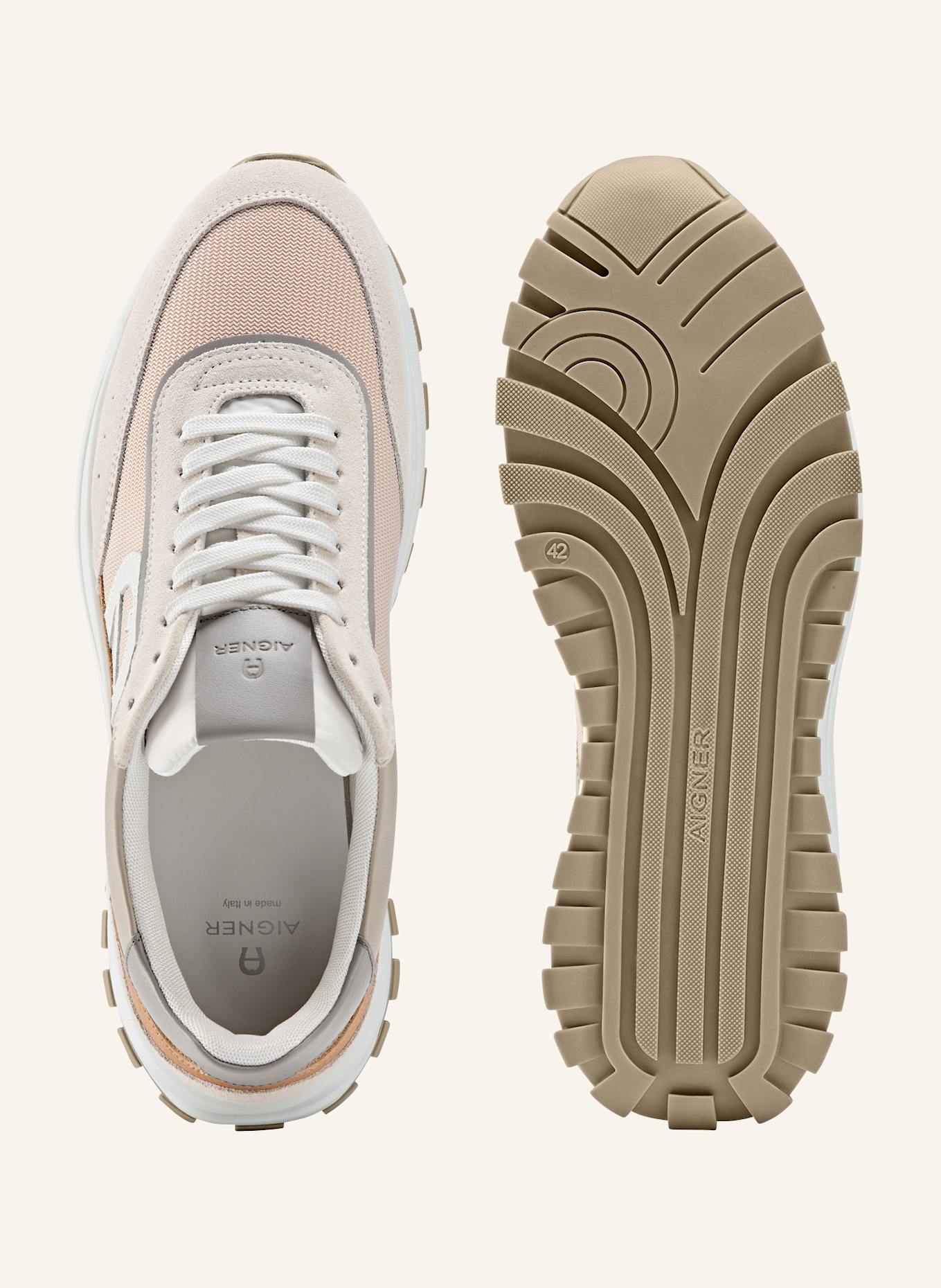 AIGNER runner sneaker JAMES 1A: BEIGE/ GRAU