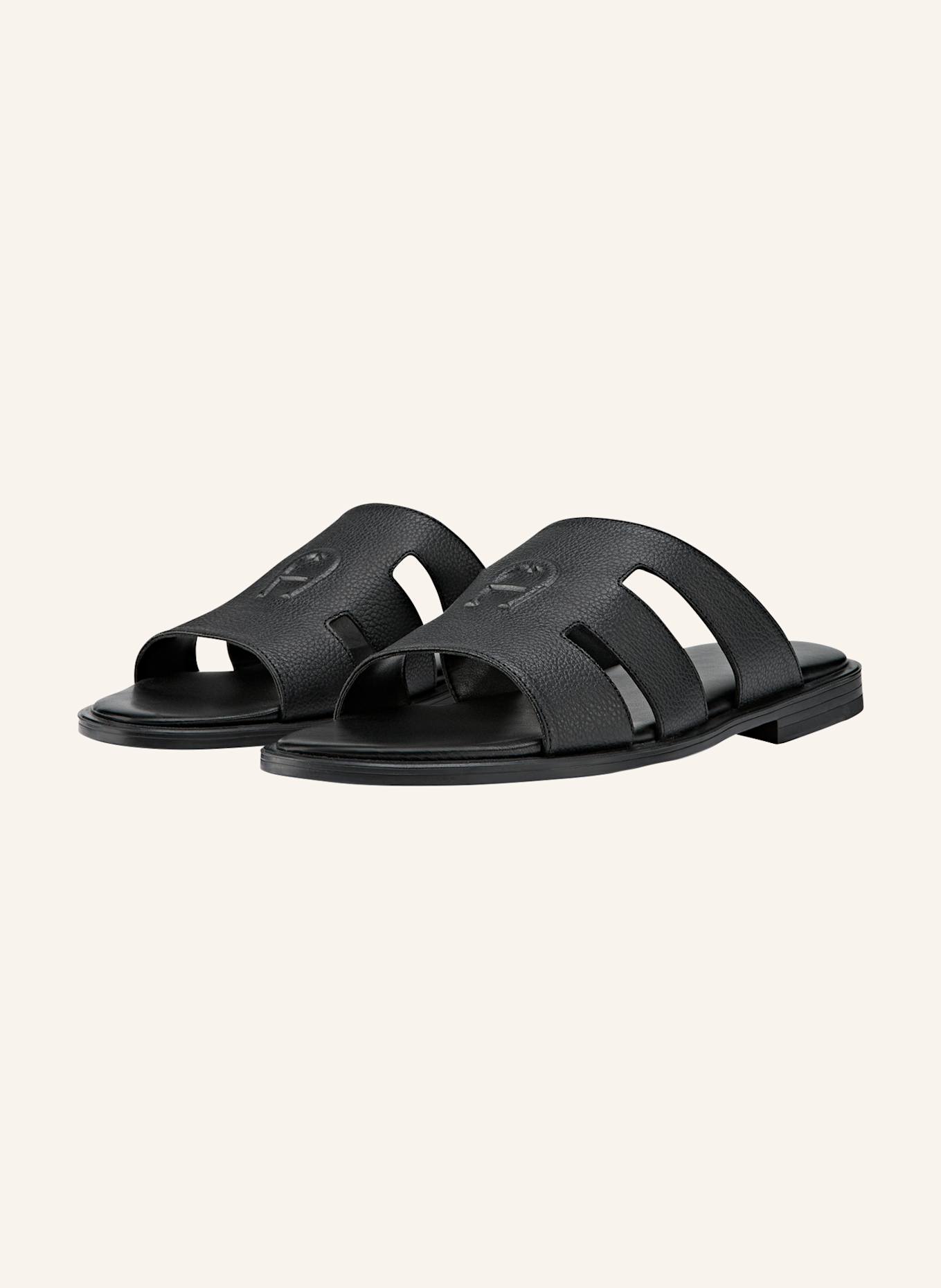 AIGNER leather sandal NOEL 2A: SCHWARZ