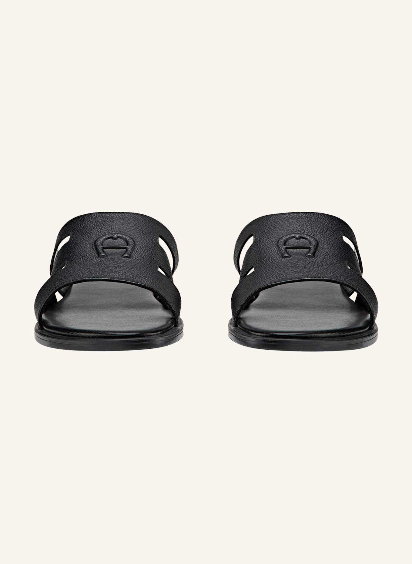 AIGNER leather sandal NOEL 2A: SCHWARZ