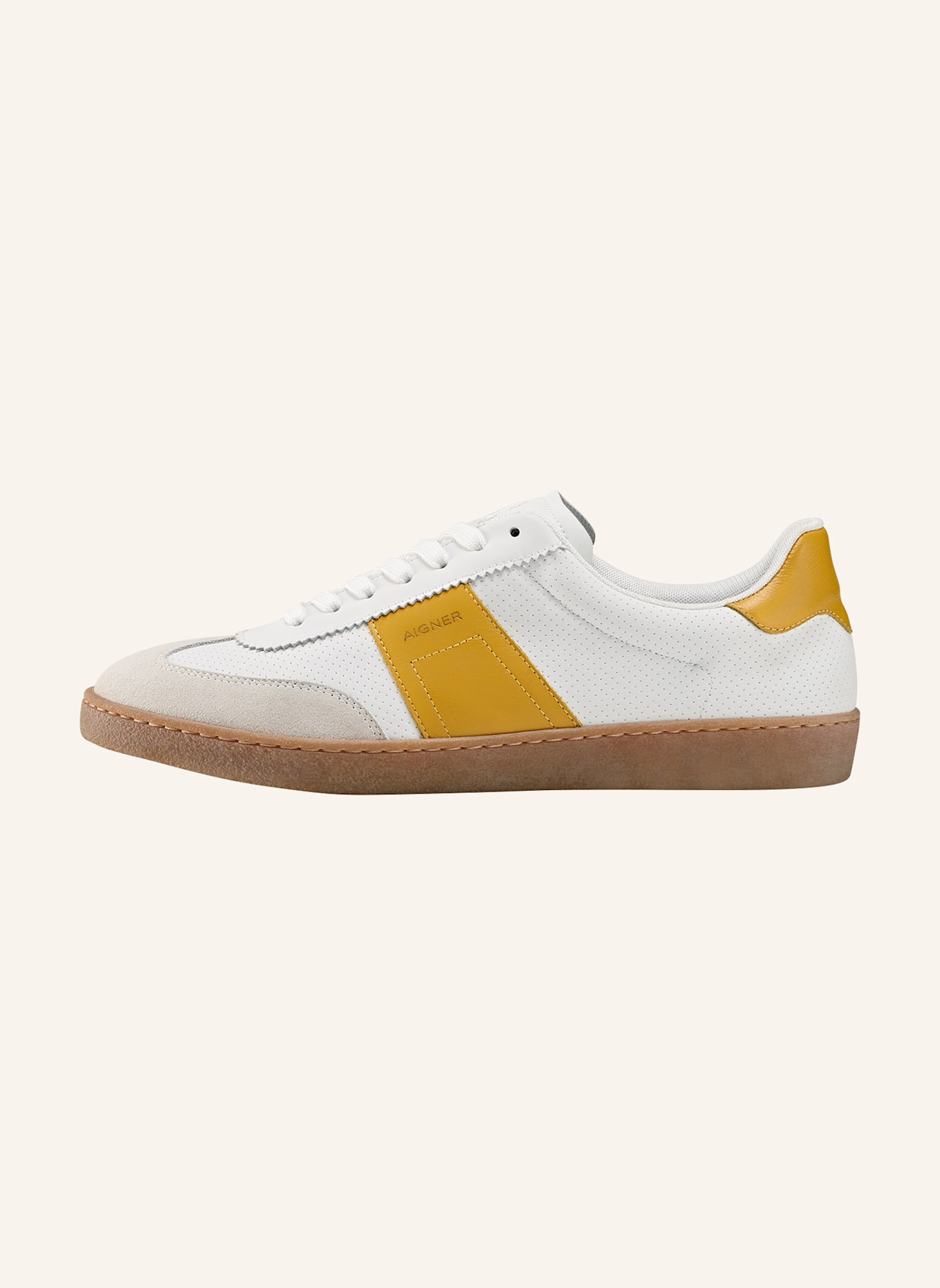 AIGNER sneaker LUKE 3B: WEISS/ OLIV