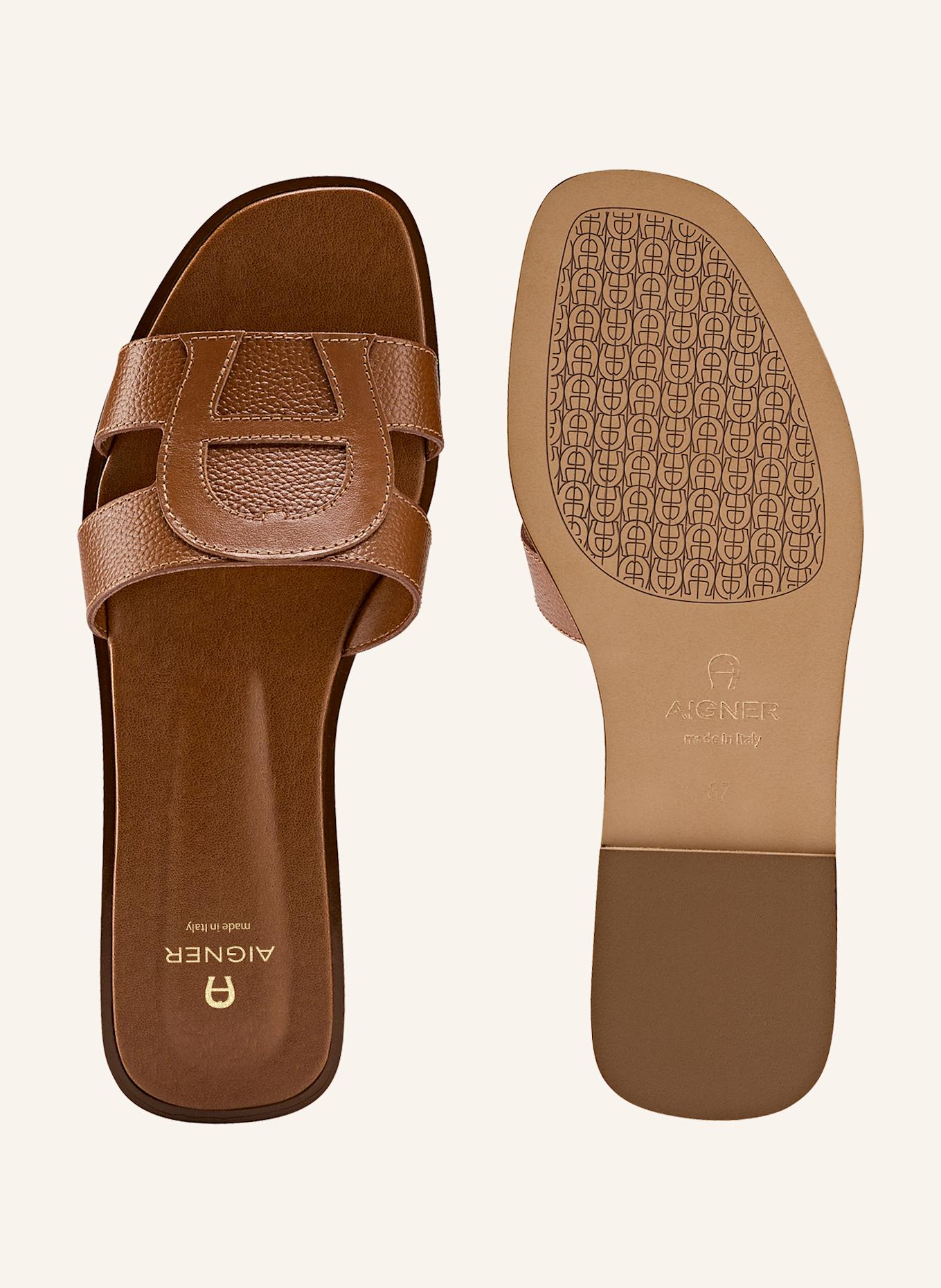 AIGNER slide sandal LARA 1A: COGNAC