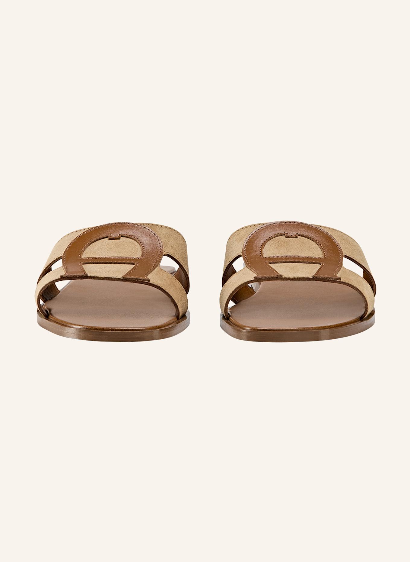 AIGNER slide sandal LARA 1B: BEIGE/ COGNAC