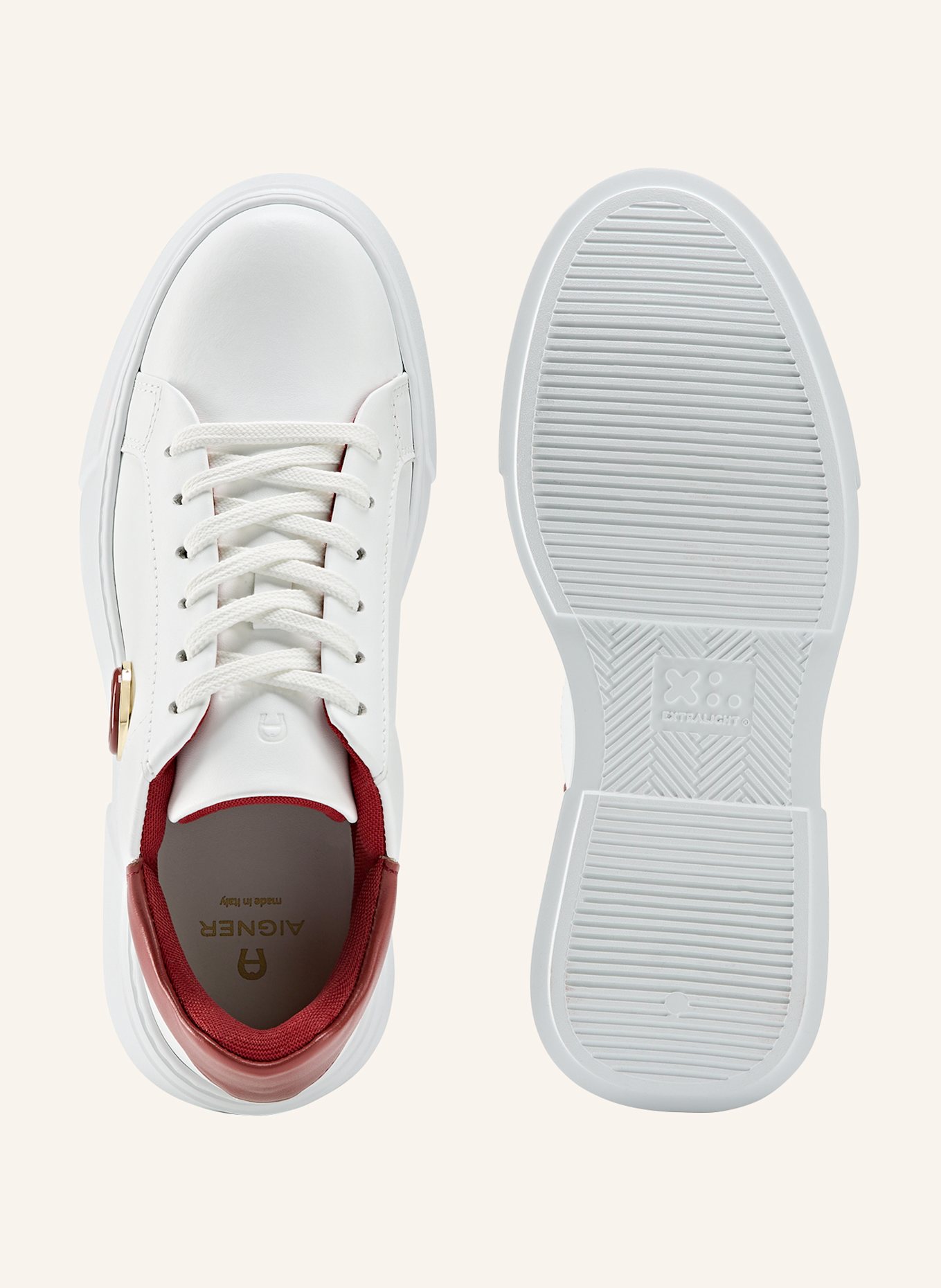 AIGNER sneaker ELAINE 11C: WEISS/ ROT
