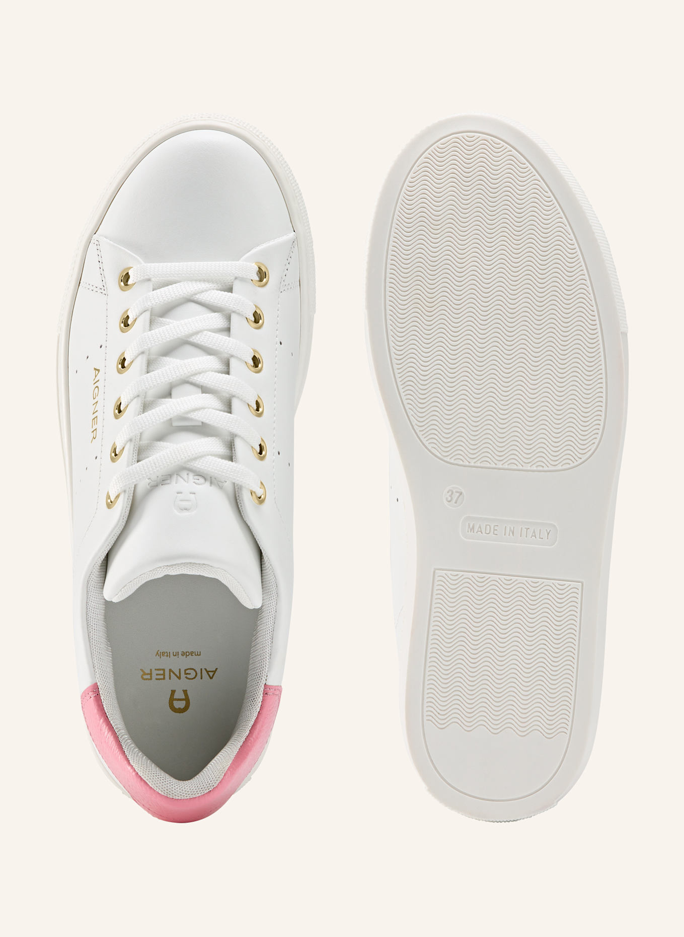 AIGNER sneaker VERA 2C: WEISS/ ROSA
