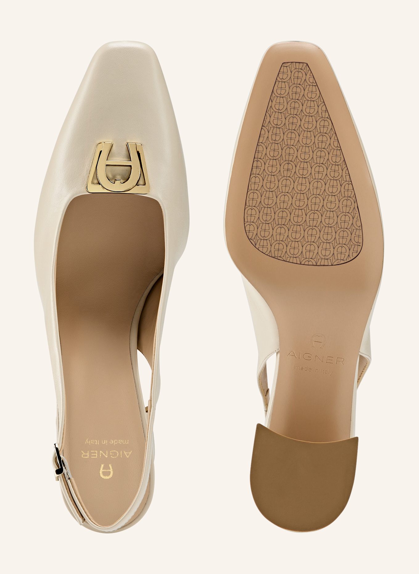 AIGNER slingback pumps MARYLIN 1D: ECRU