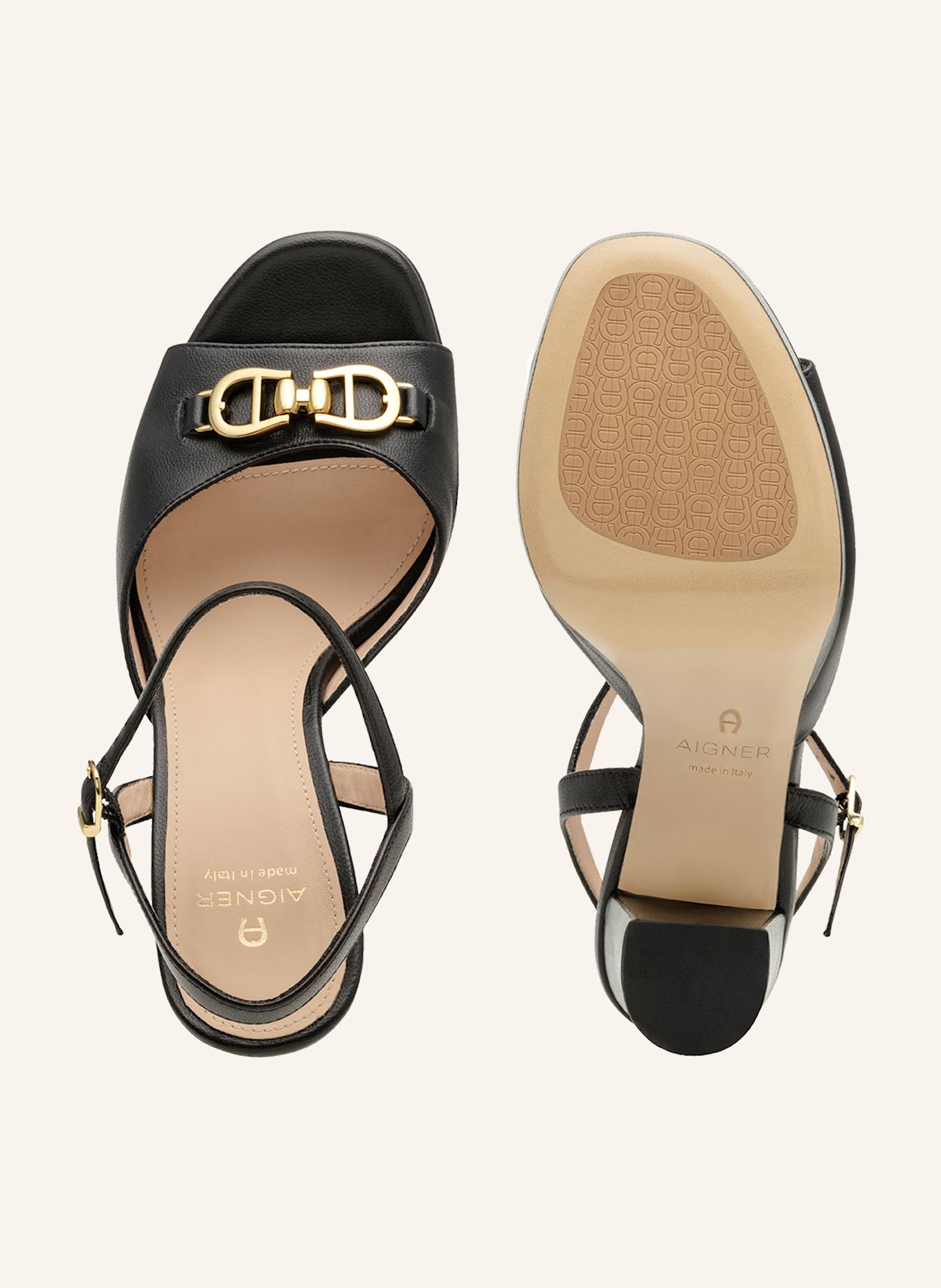 AIGNER platform sandal LOU 1D: SCHWARZ