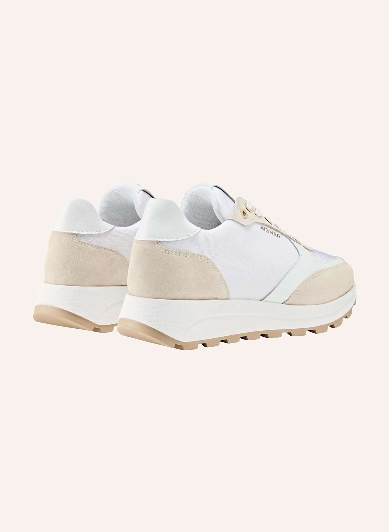 AIGNER runner sneaker SOPHIA 1B: BEIGE/ WEISS