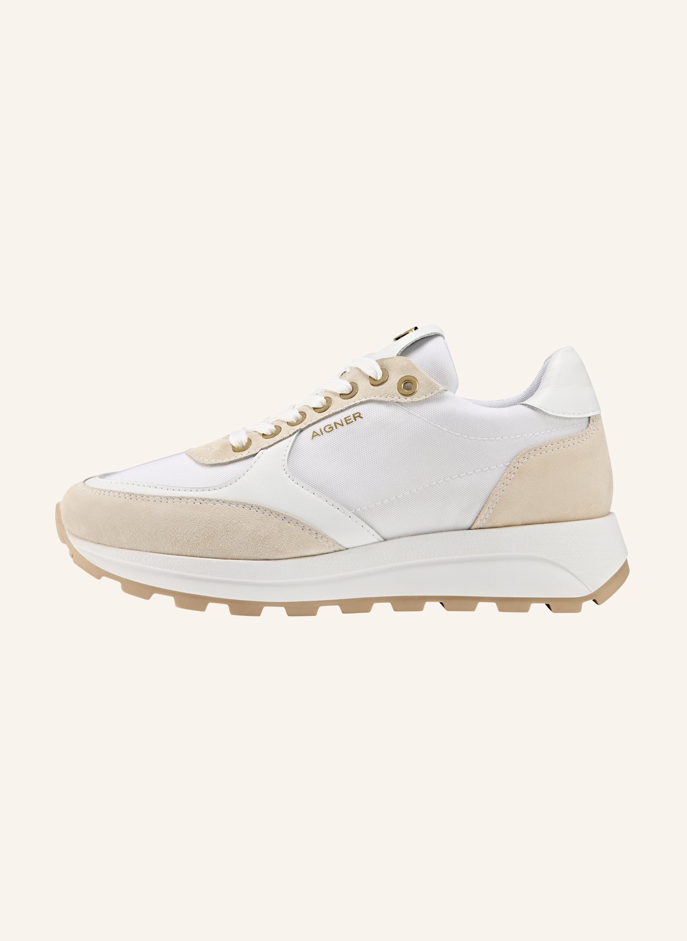 AIGNER runner sneaker SOPHIA 1B: BEIGE/ WEISS