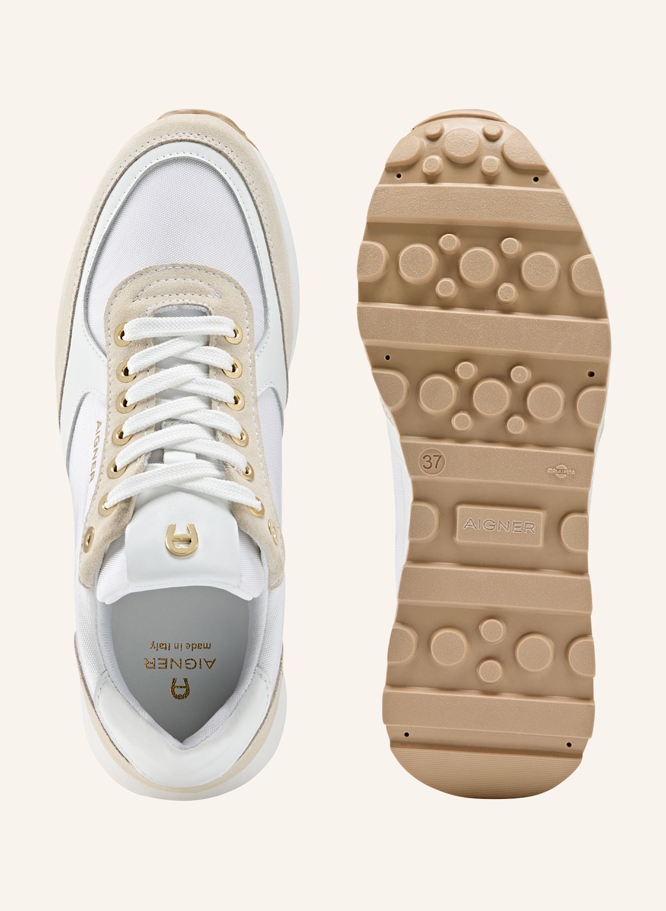 AIGNER runner sneaker SOPHIA 1B: BEIGE/ WEISS