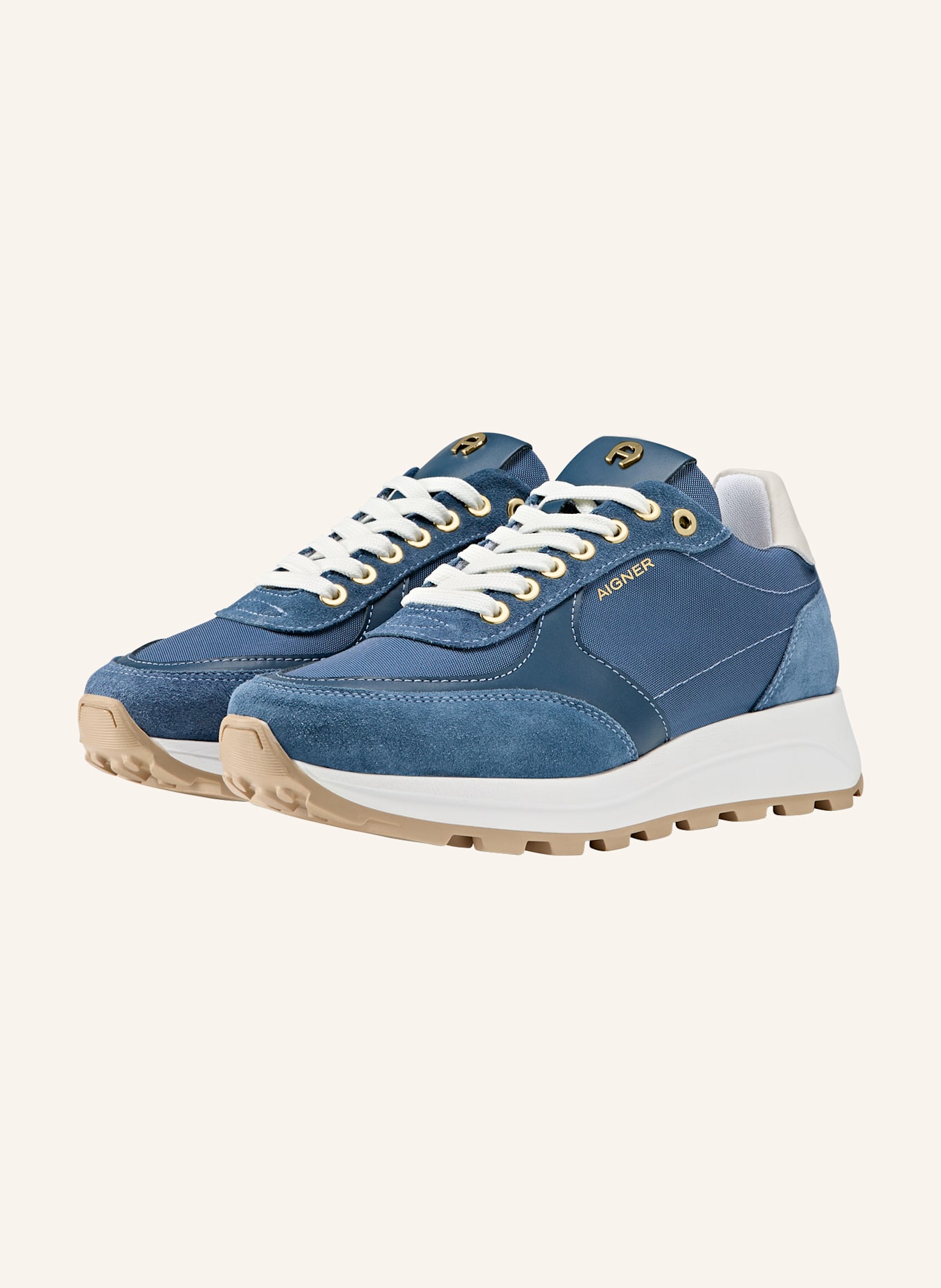 AIGNER runner sneaker SOPHIA 1B: BLAU/ BEIGE
