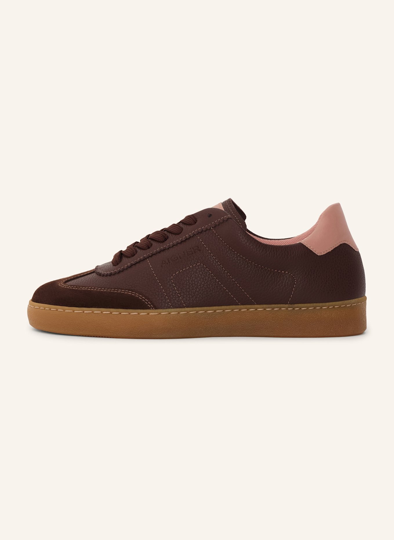 AIGNER classic sneaker LUCIA 1B: DUNKELBRAUN/ ALTROSA