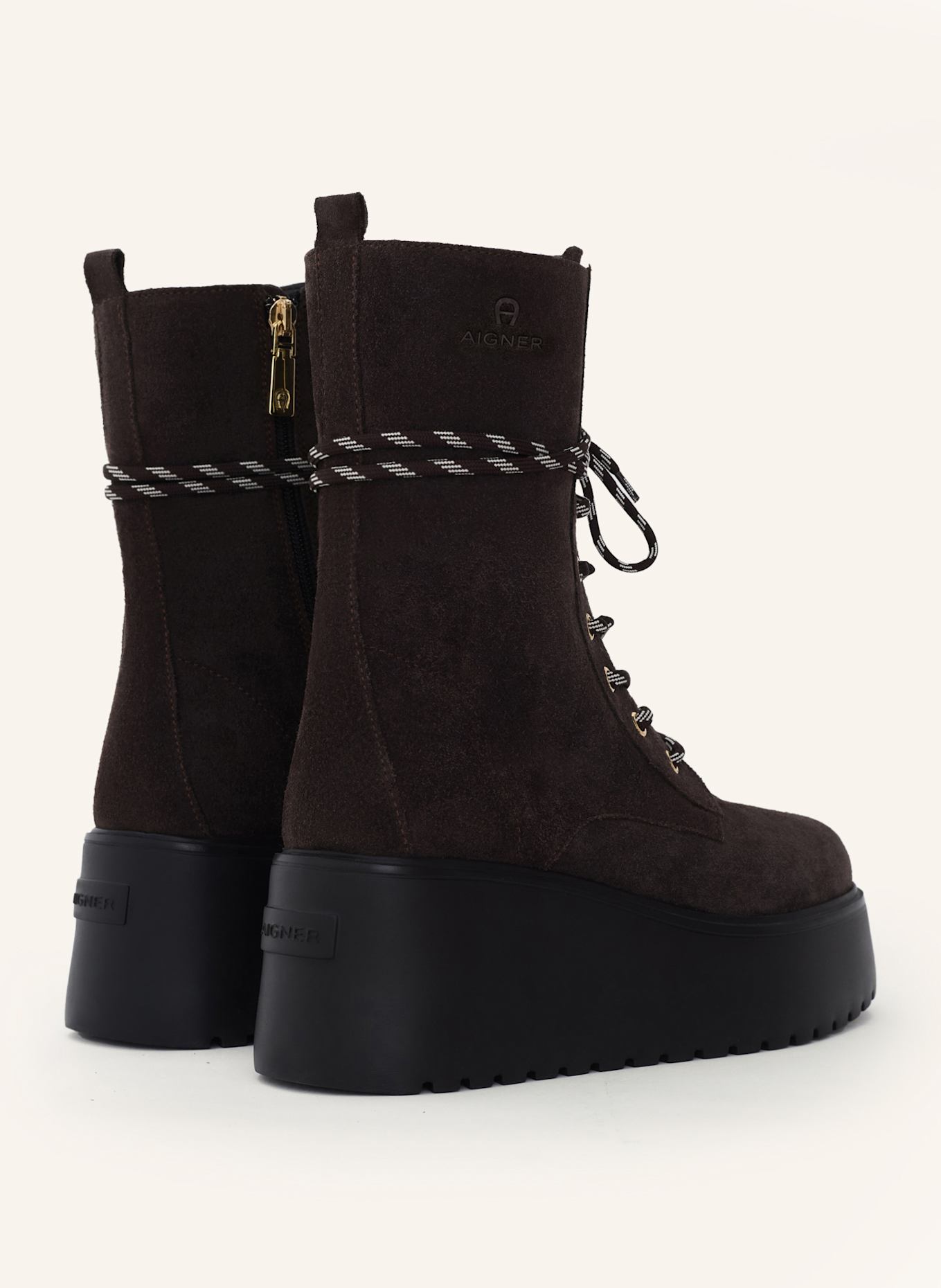 AIGNER plateau bootie with lacing Plateau Bootie 2F: DUNKELBRAUN