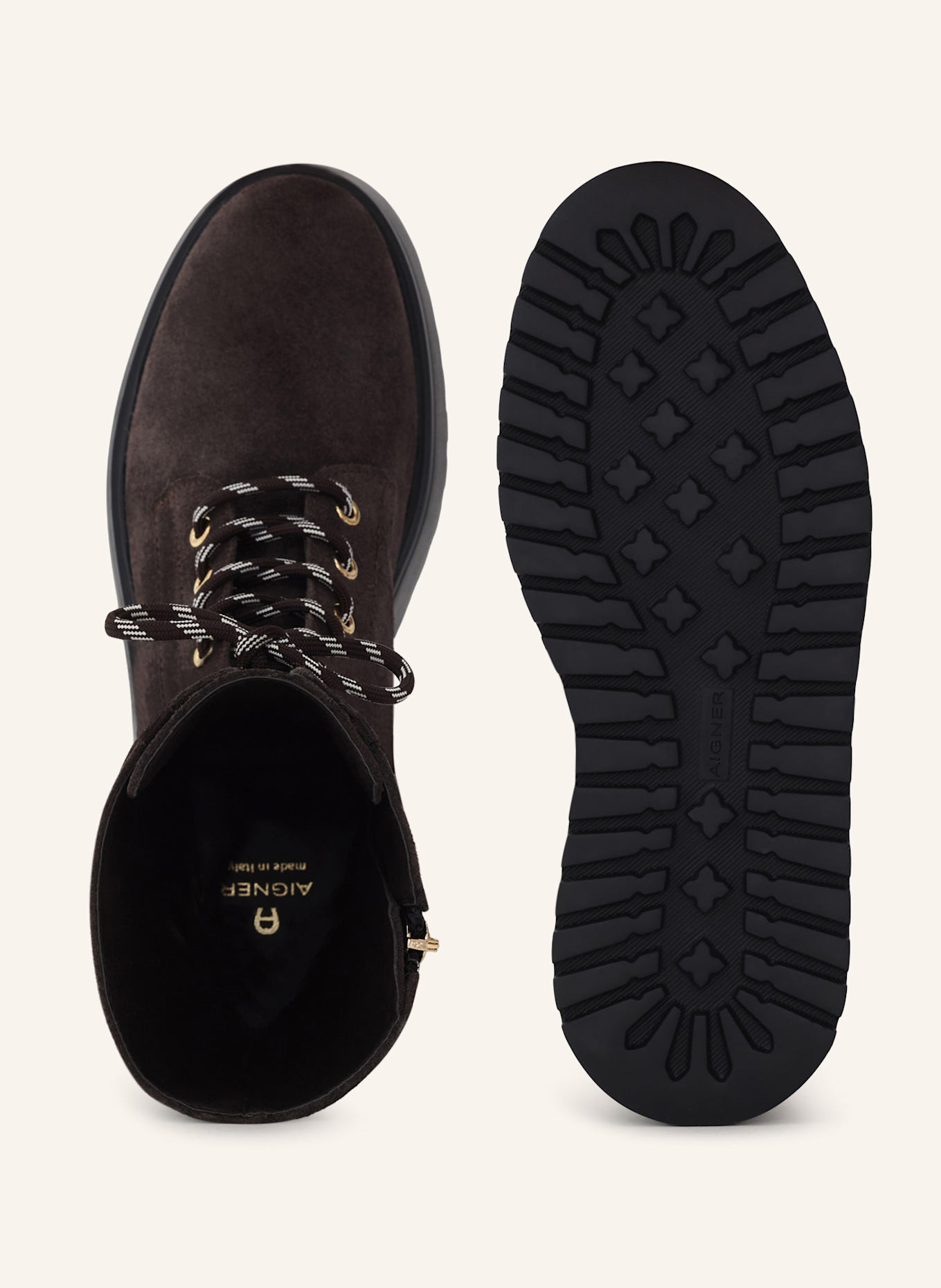 AIGNER plateau bootie with lacing Plateau Bootie 2F: DUNKELBRAUN