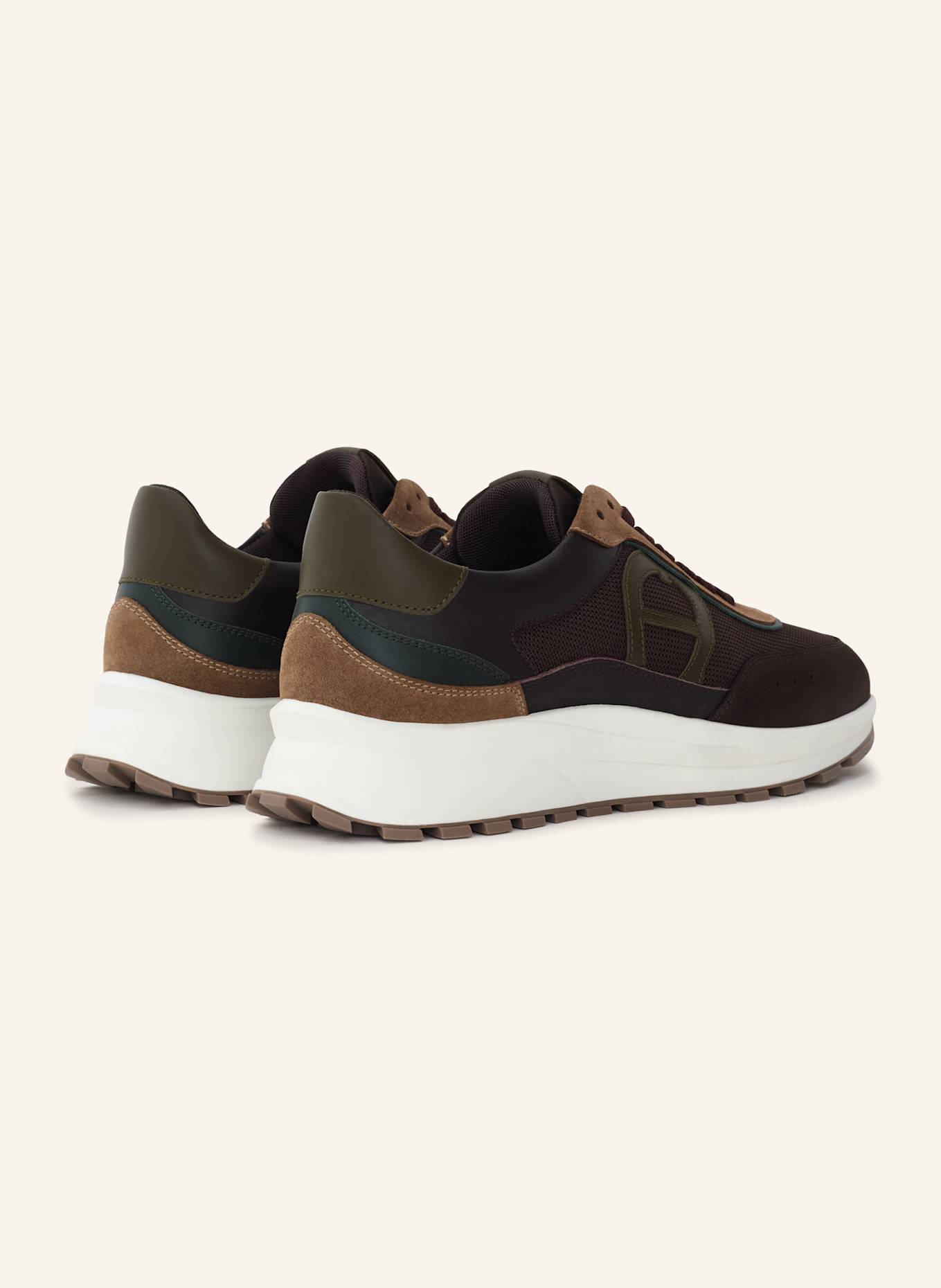 AIGNER runner sneaker JAMES 1E: DUNKELBRAUN/ DUNKELGRÜN/ CAMEL