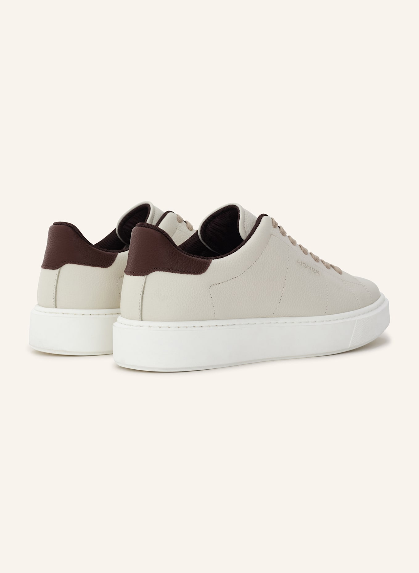 AIGNER sneaker OLIVER 1B: WEISS/ BEIGE/ COGNAC