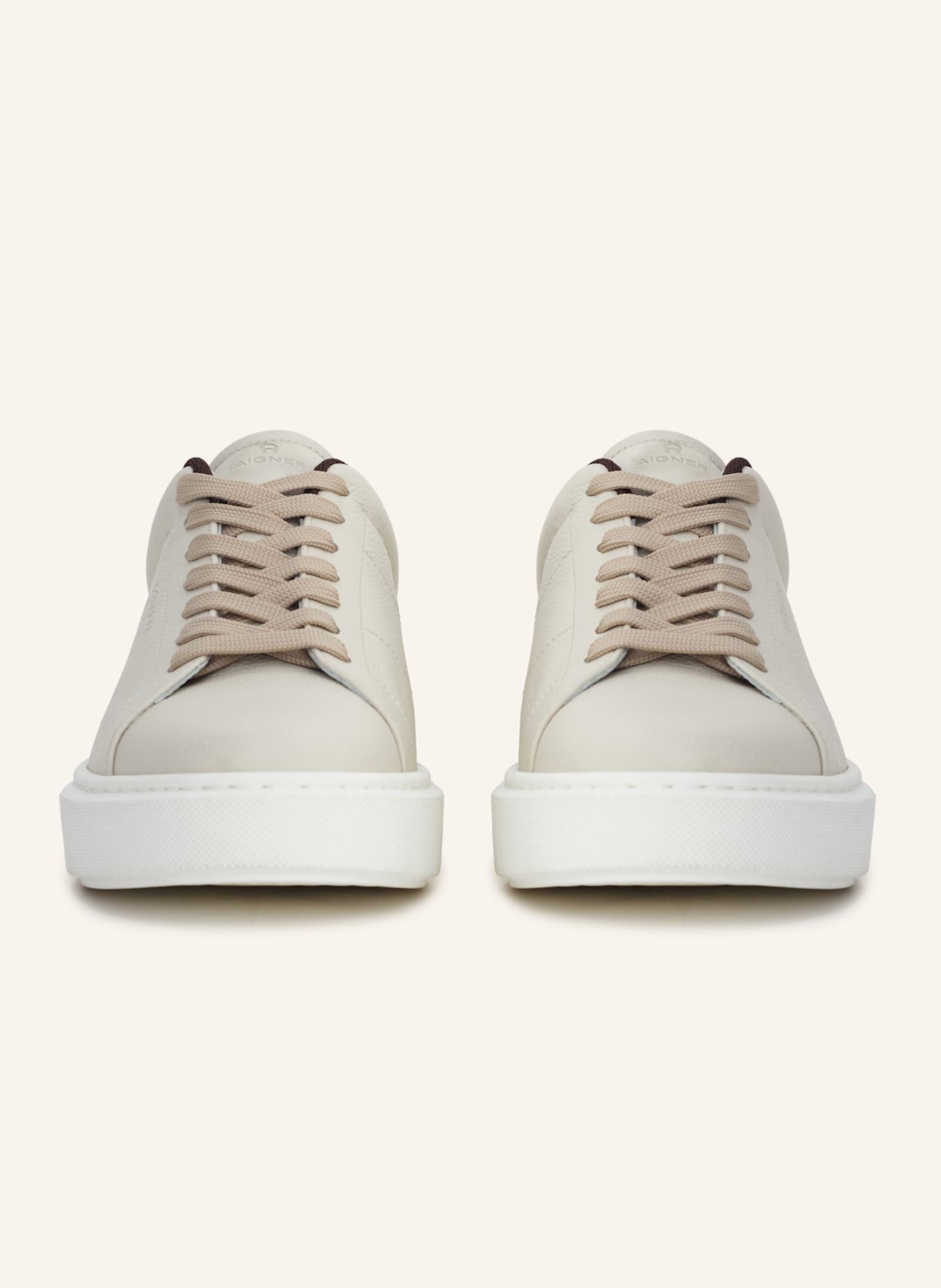 AIGNER sneaker OLIVER 1B: WEISS/ BEIGE/ COGNAC