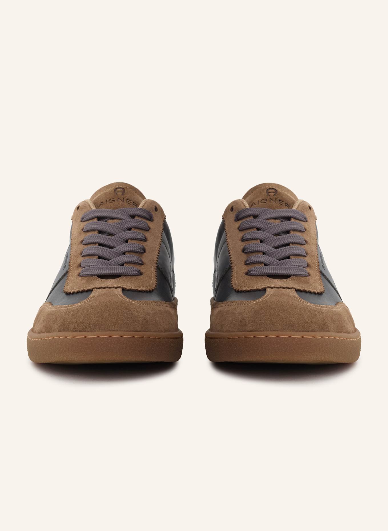 AIGNER classic sneaker LUKE 3C: DUNKELBRAUN/ DUNKELGRAU/ COGNAC