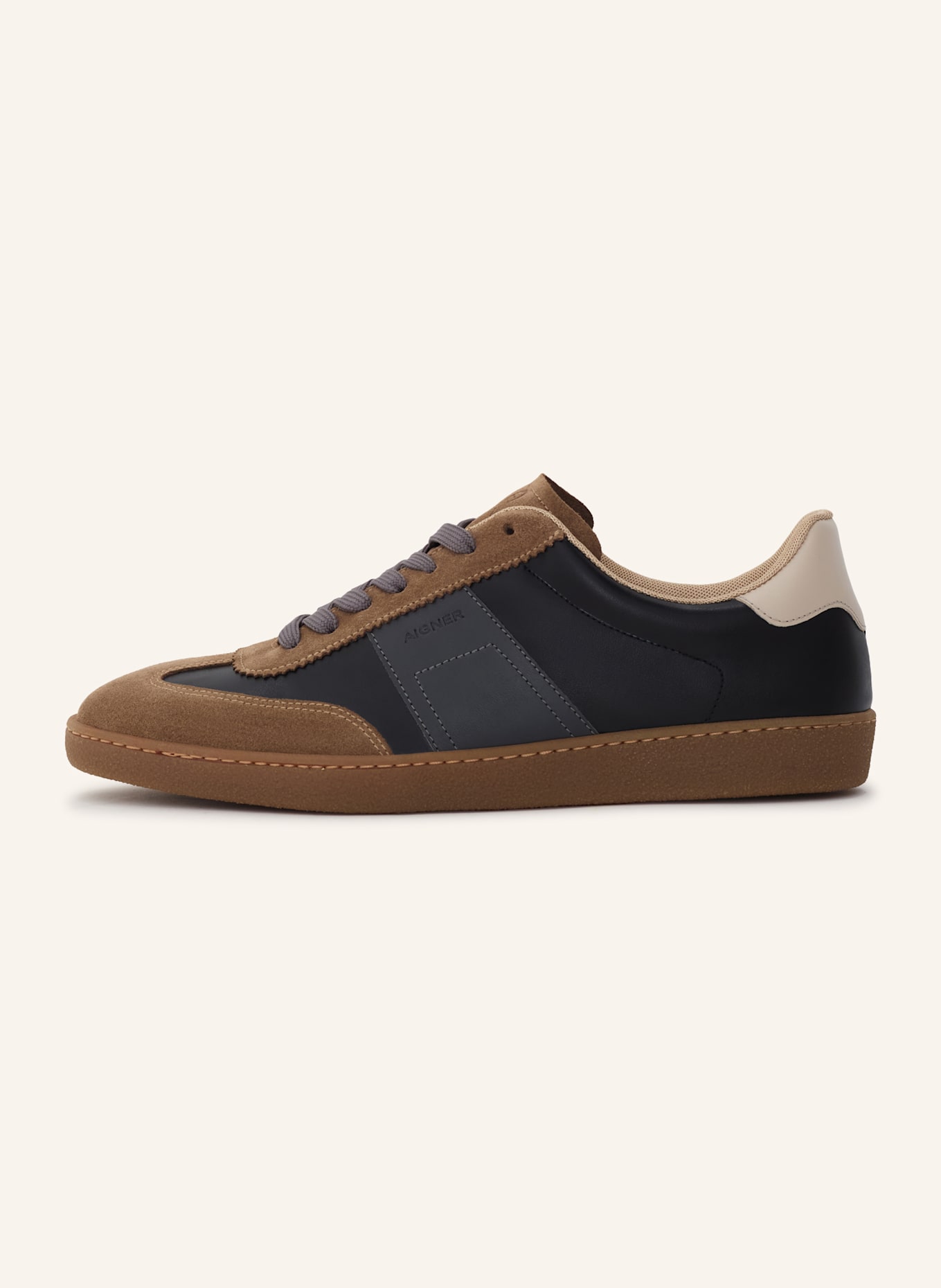 AIGNER classic sneaker LUKE 3C: DUNKELBRAUN/ DUNKELGRAU/ COGNAC