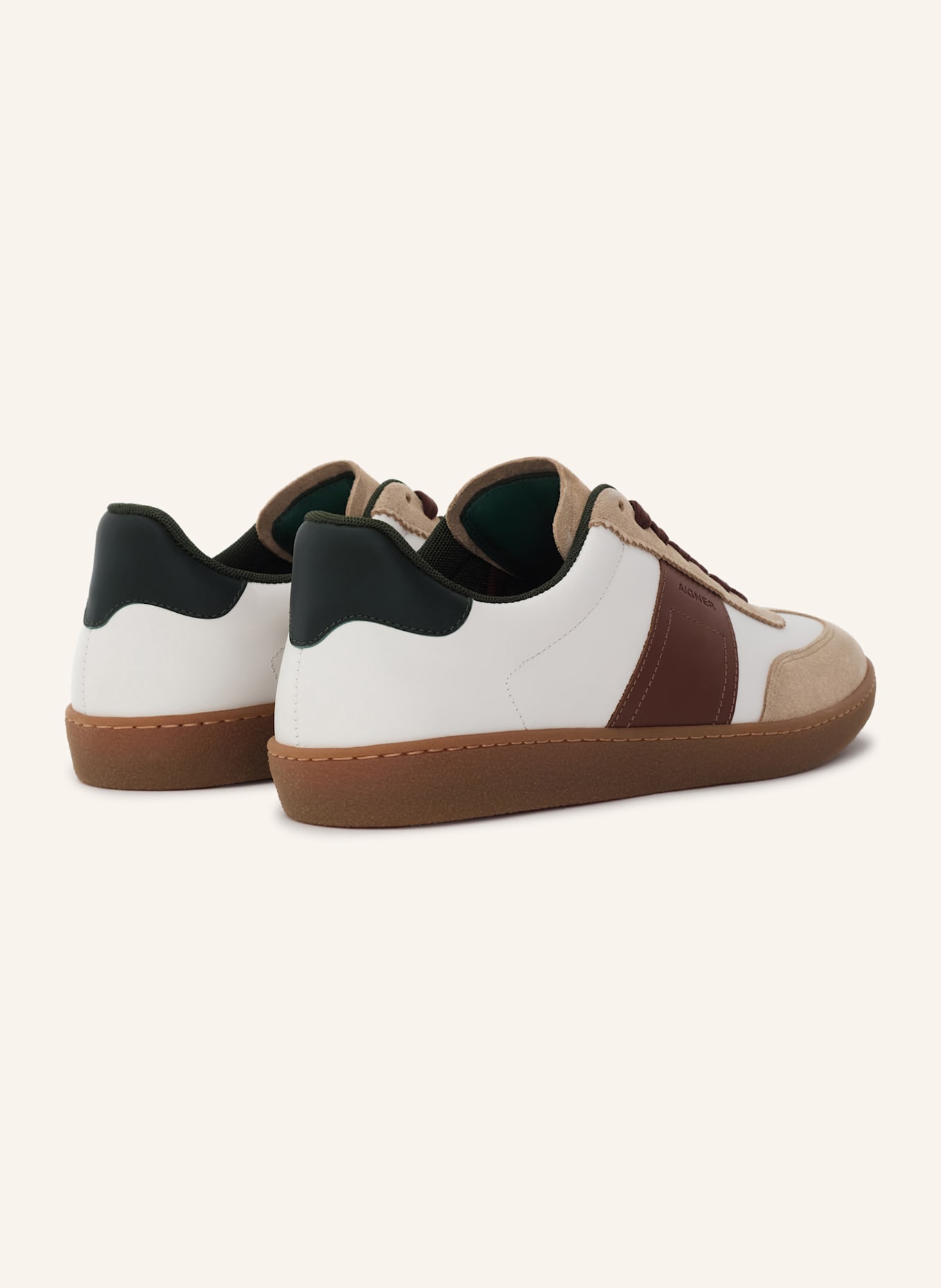 AIGNER classic sneaker LUKE 3C: BEIGE/ WEISS/ COGNAC/ DUNKELGRÜN