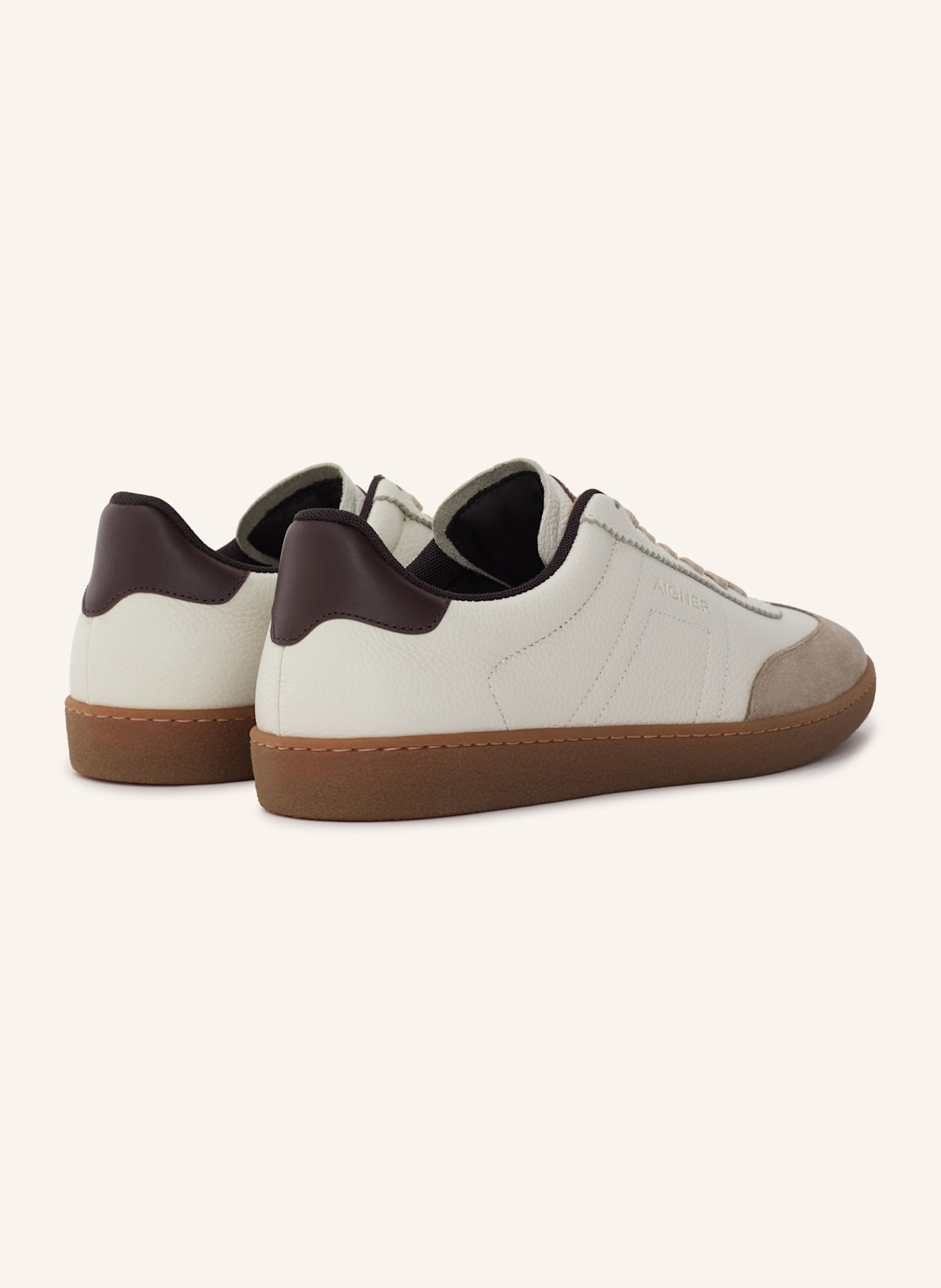 AIGNER classic sneaker LUKE 1B: WEISS/ COGNAC