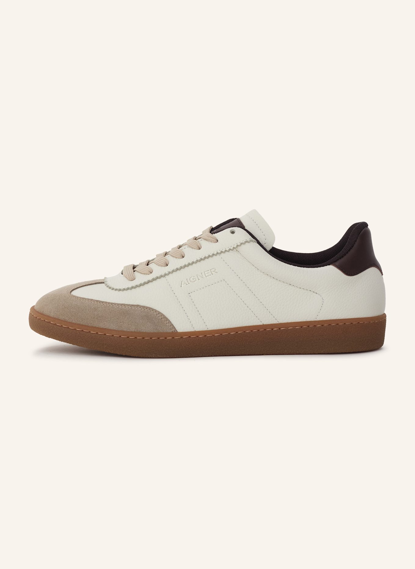 AIGNER classic sneaker LUKE 1B: WEISS/ COGNAC