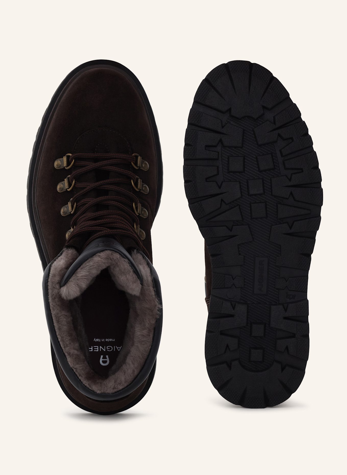 AIGNER hiking style lace boot RAY 1B: DUNKELBRAUN