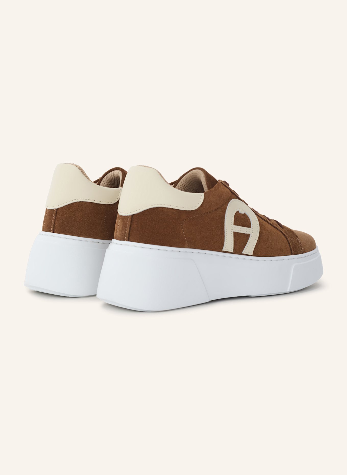 AIGNER plateau sneaker ELAINE 16A: BEIGE/ COGNAC/ HELLBLAU