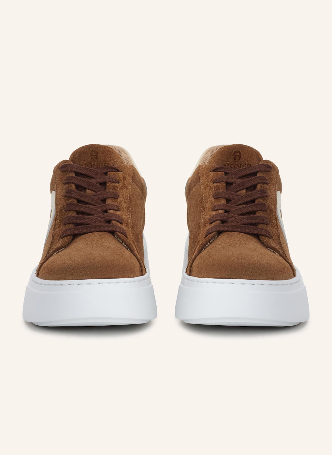 AIGNER plateau sneaker ELAINE 16A: BEIGE/ COGNAC/ HELLBLAU