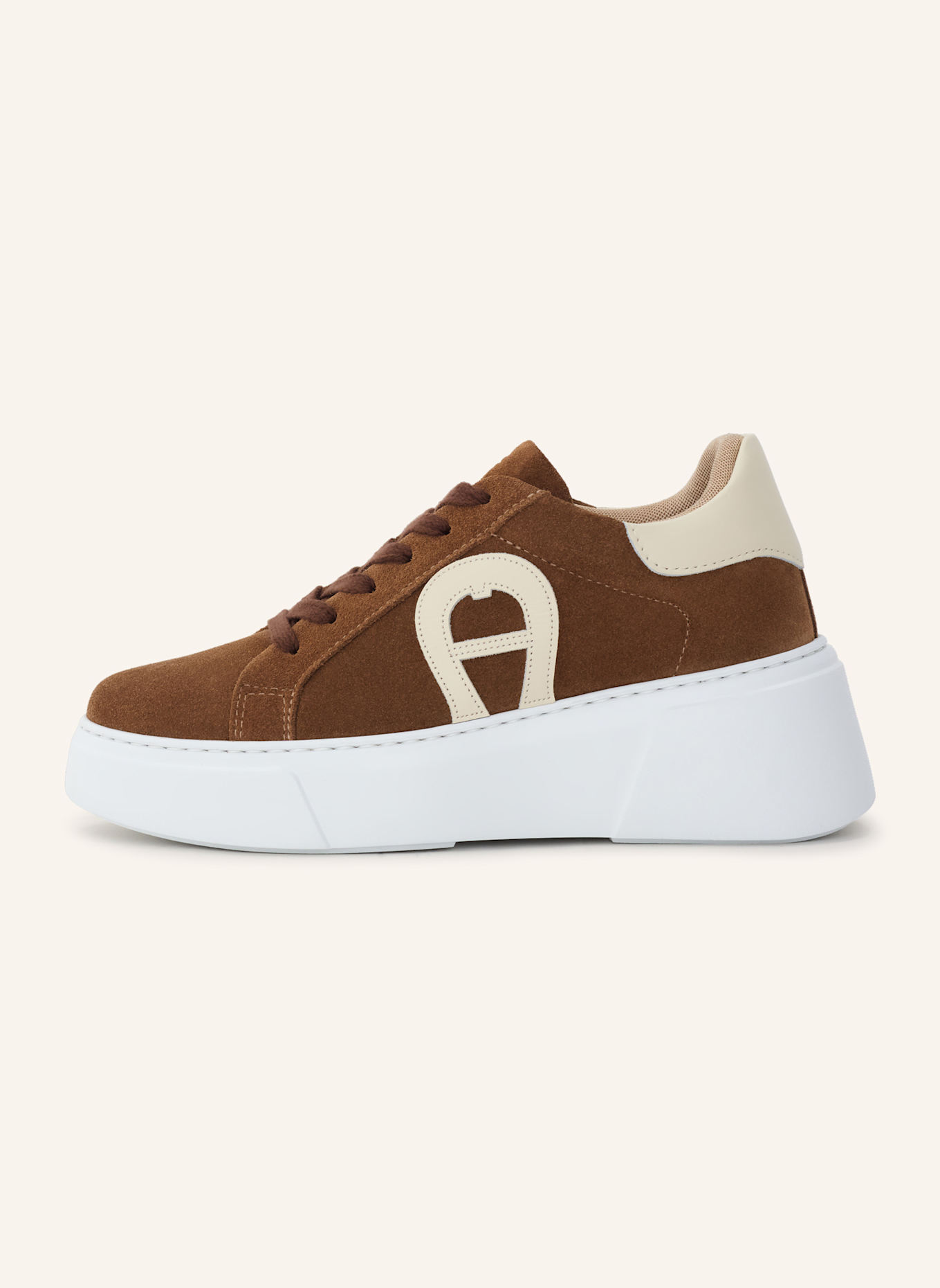 AIGNER plateau sneaker ELAINE 16A: BEIGE/ COGNAC/ HELLBLAU