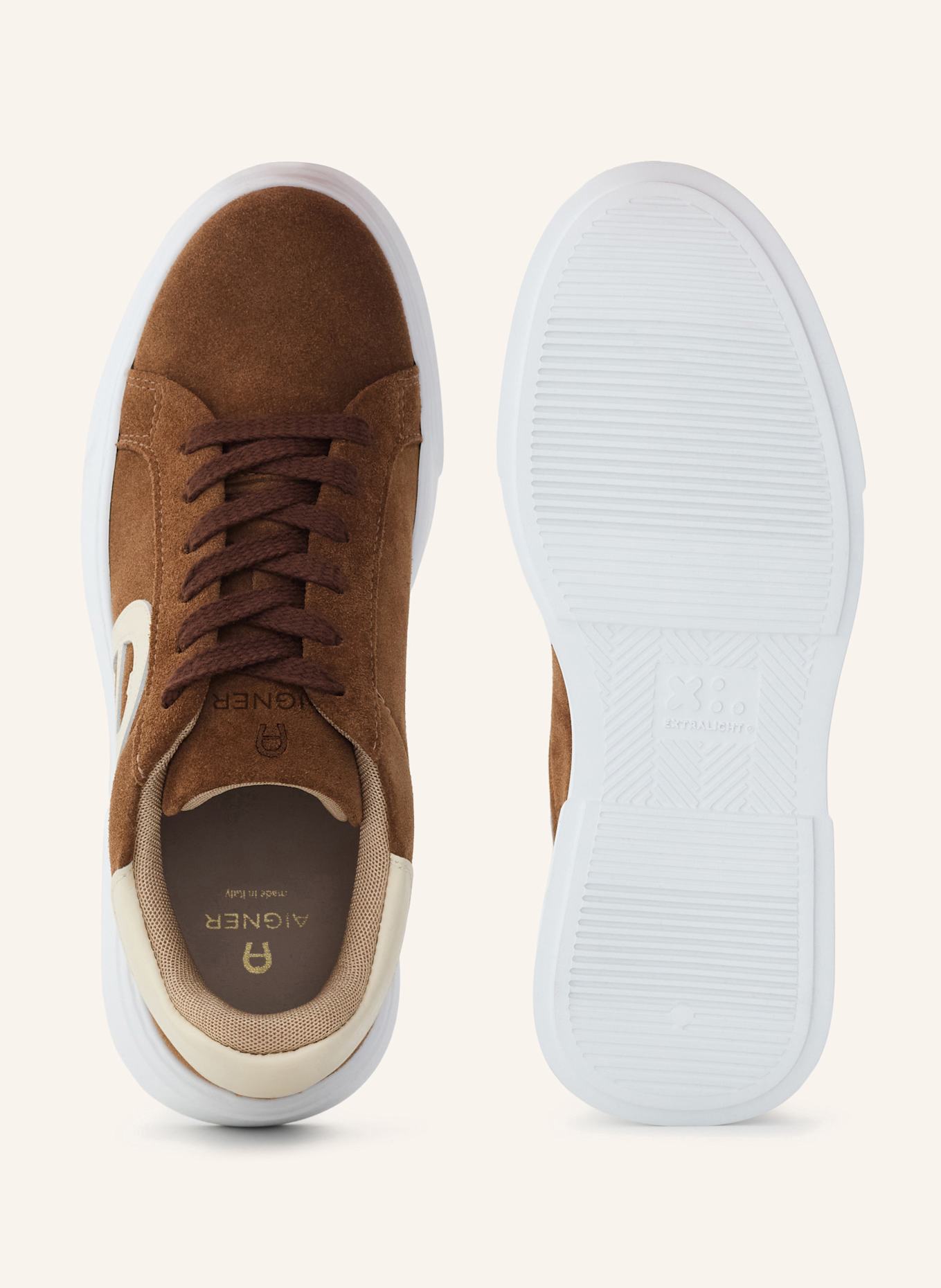 AIGNER plateau sneaker ELAINE 16A: BEIGE/ COGNAC/ HELLBLAU