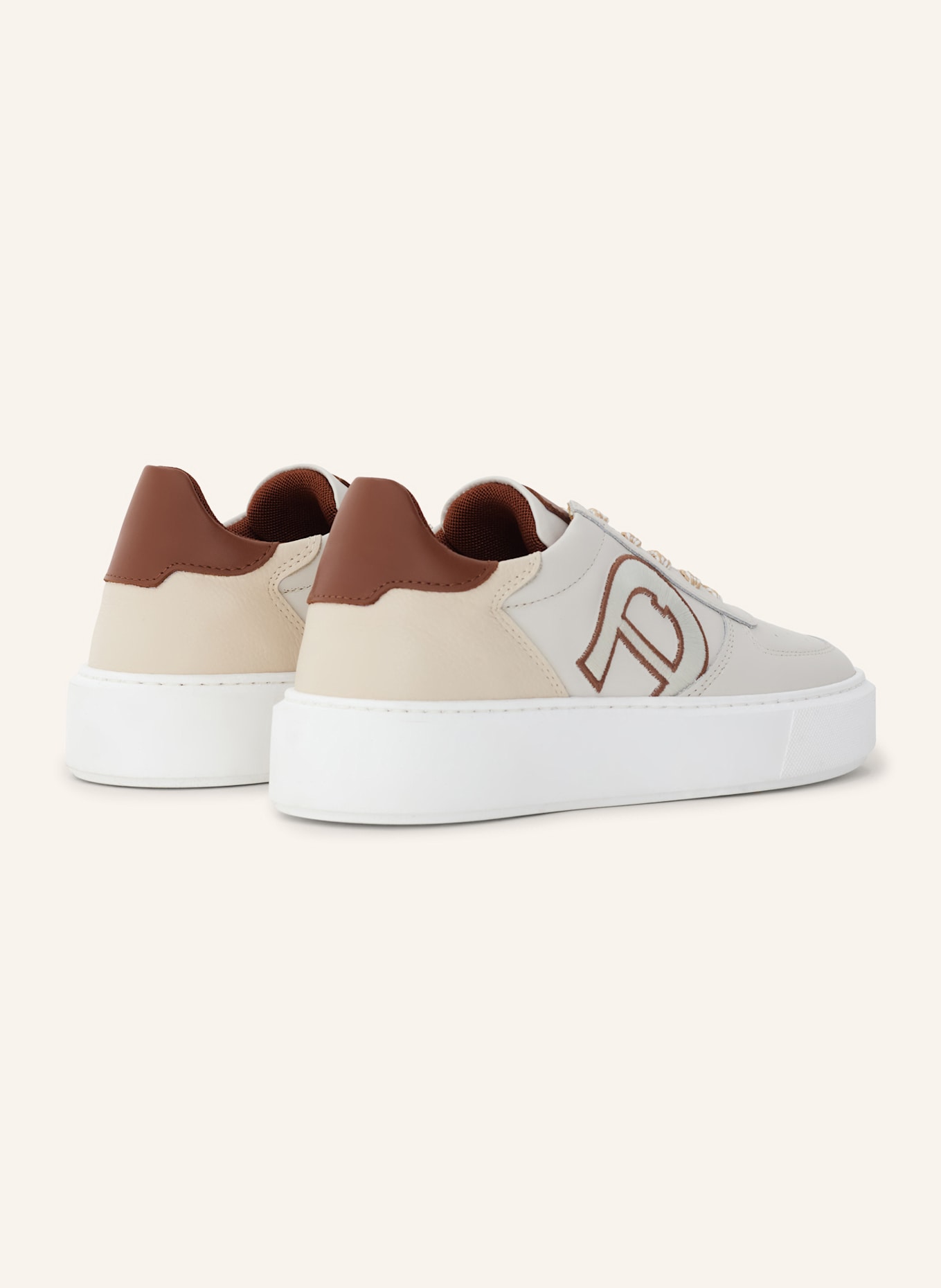 AIGNER classic sneaker SALLY 19G: BEIGE/ COGNAC/ WEISS