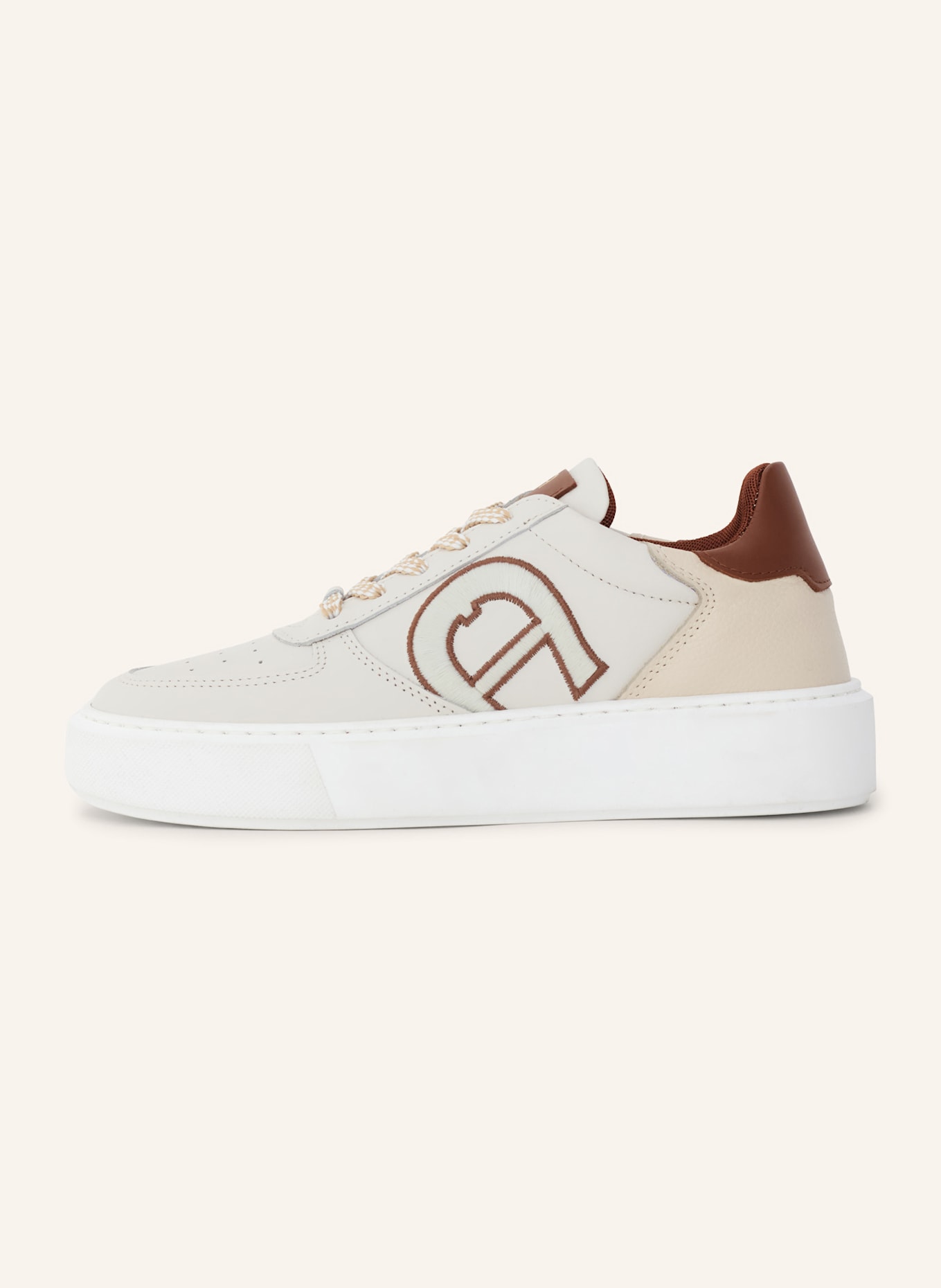 AIGNER classic sneaker SALLY 19G: BEIGE/ COGNAC/ WEISS
