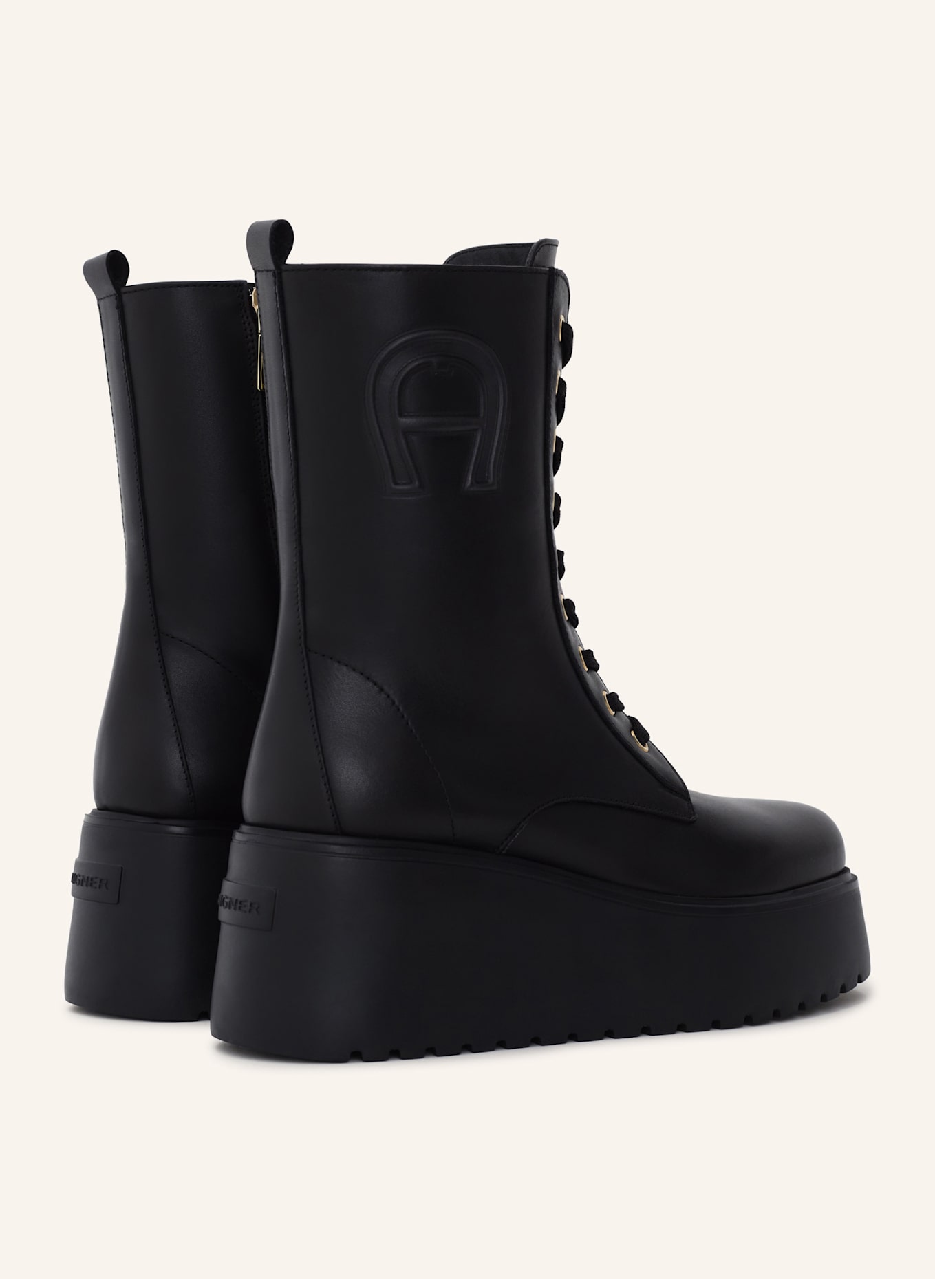 AIGNER plateau bootie with lacing Plateau Bootie 2G: SCHWARZ