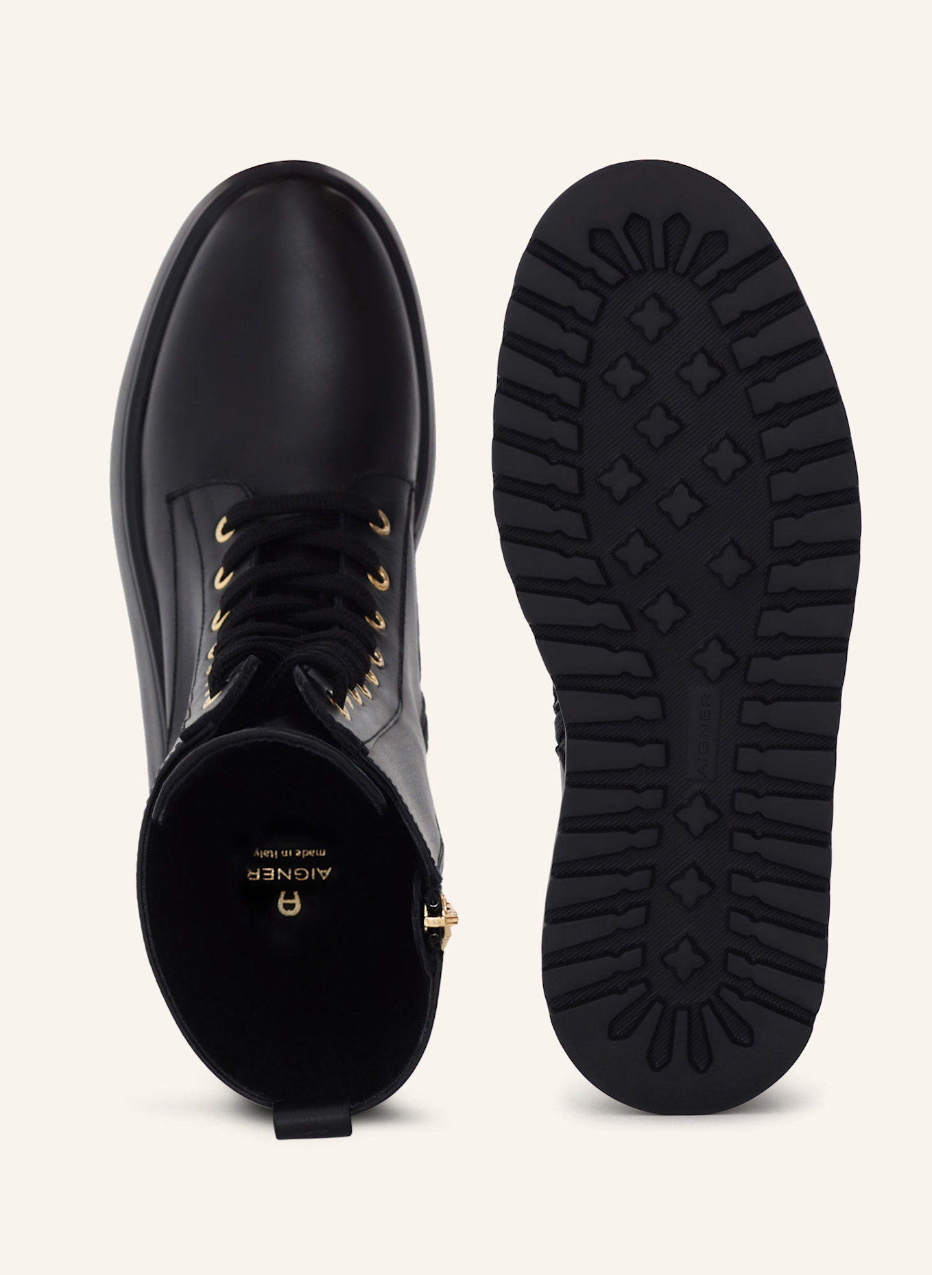 AIGNER plateau bootie with lacing Plateau Bootie 2G: SCHWARZ
