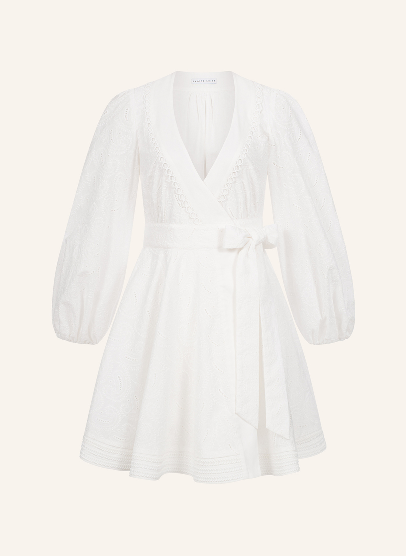CLAIRE LUISE Minikleid mit Stickerei: ECRU