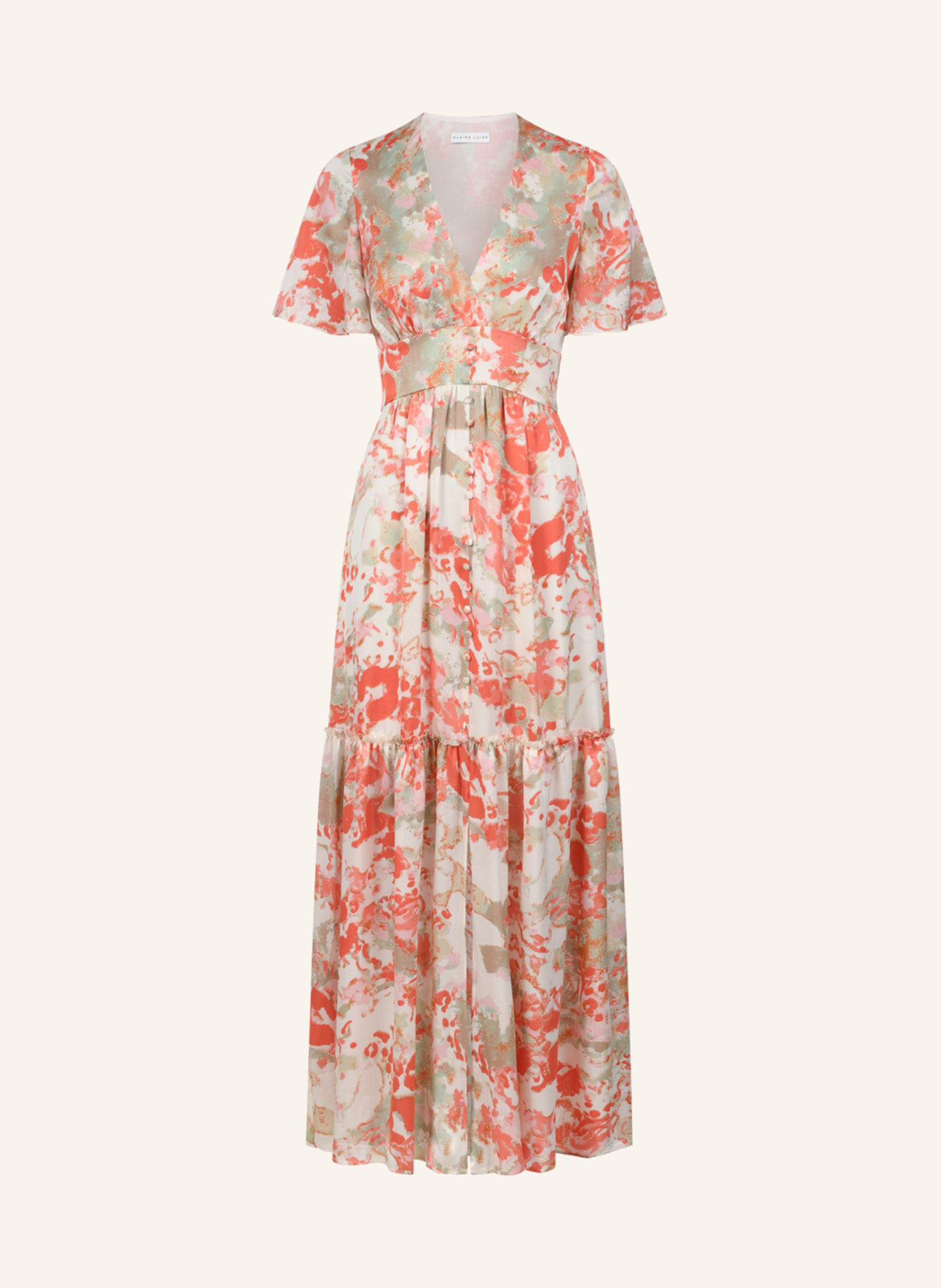 CLAIRE LUISE Bedrucktes Wickelkleid: ORANGE