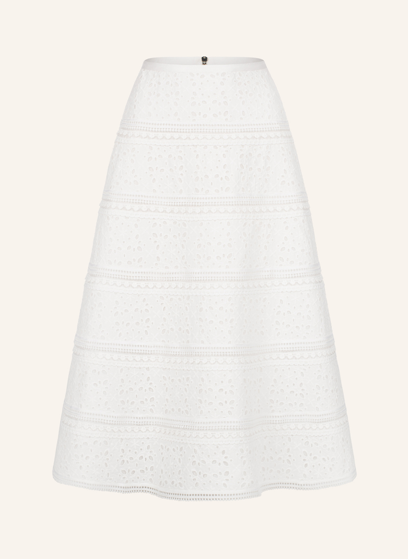 CLAIRE LUISE Rock mit Lochmuster: ECRU