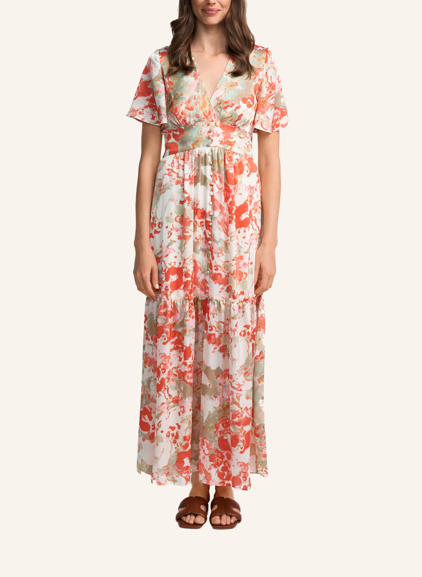 CLAIRE LUISE Bedrucktes Wickelkleid: ORANGE