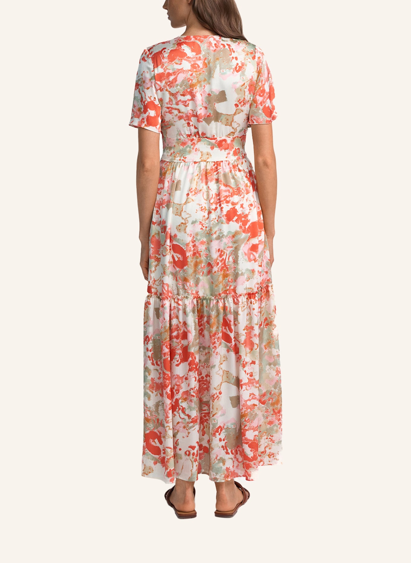 CLAIRE LUISE Bedrucktes Wickelkleid: ORANGE