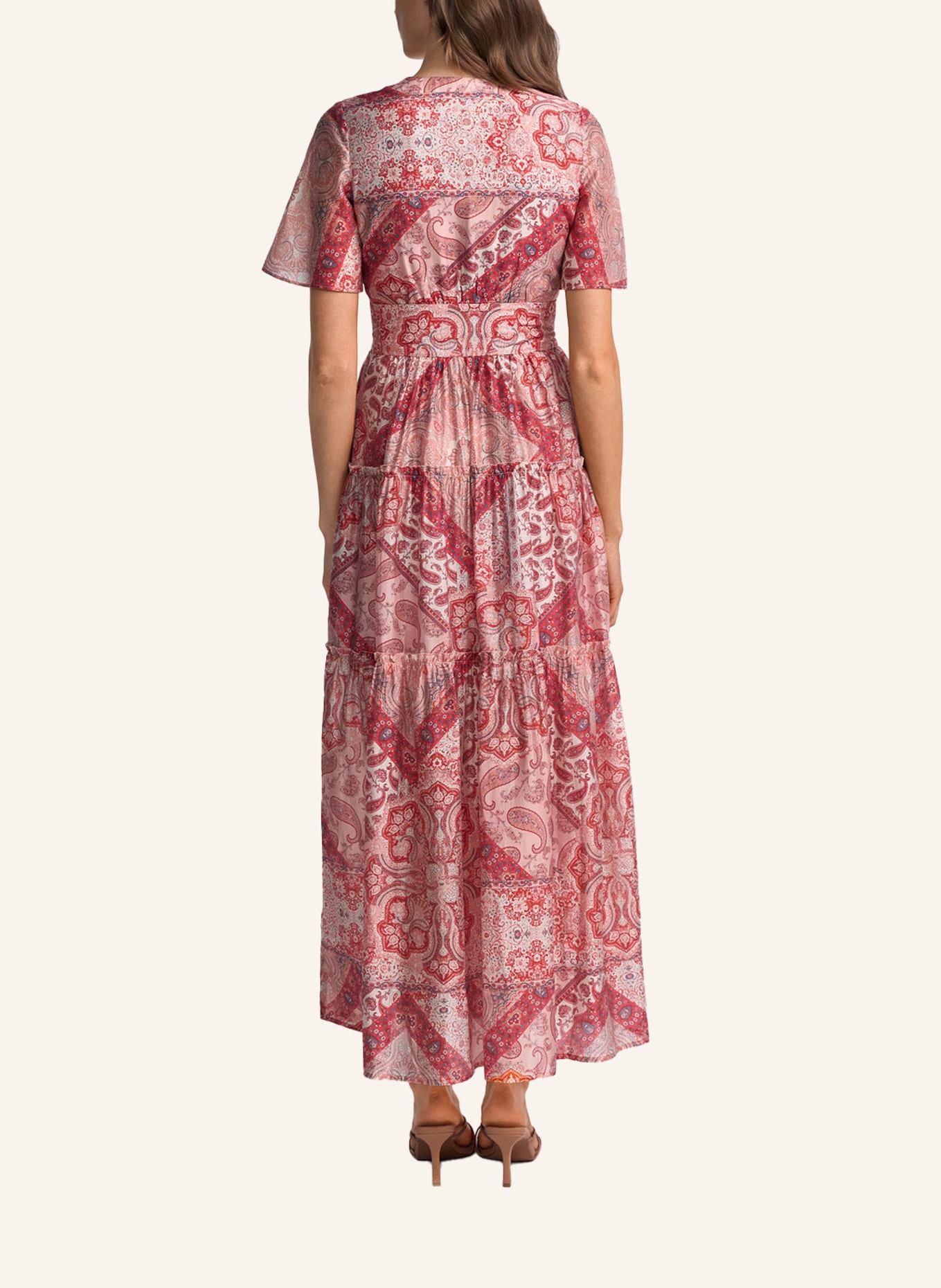CLAIRE LUISE Langes Kleid mit Paisleymuster: ROT