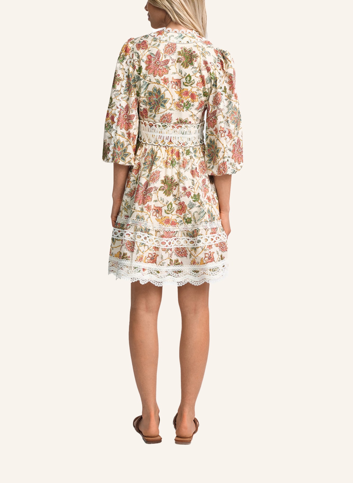 CLAIRE LUISE Bedrucktes Minikleid: BEIGE