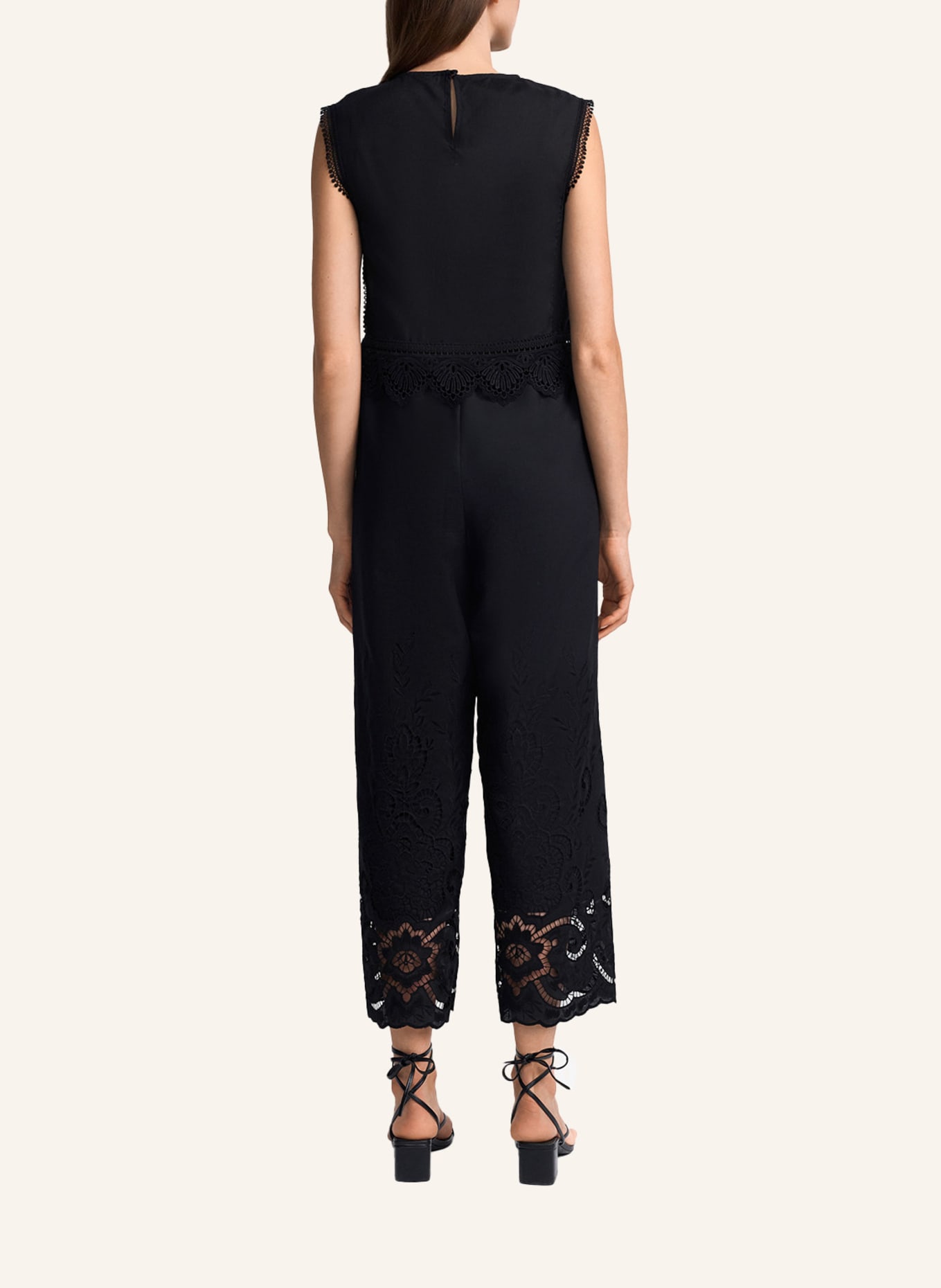 CLAIRE LUISE Spitzentop: SCHWARZ