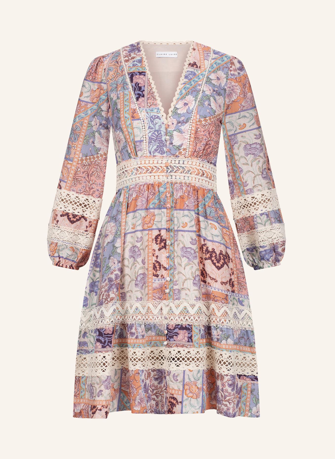 CLAIRE LUISE Bedrucktes Chiffonkleid: BLAU