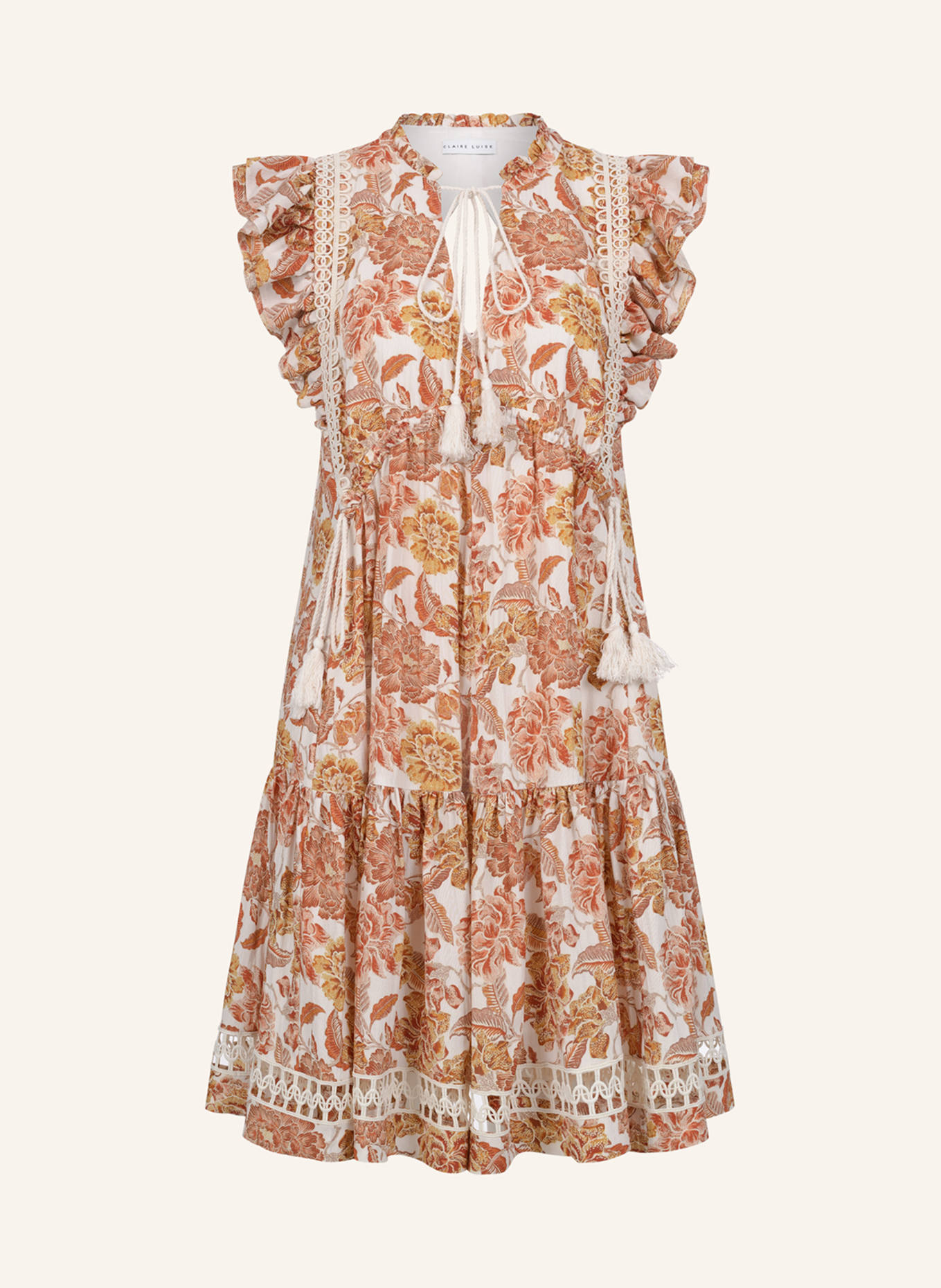 CLAIRE LUISE Florales Freizeitkleid: BEIGE