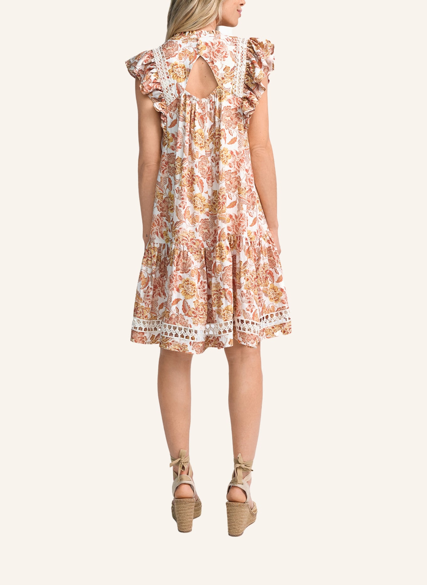 CLAIRE LUISE Florales Freizeitkleid: BEIGE