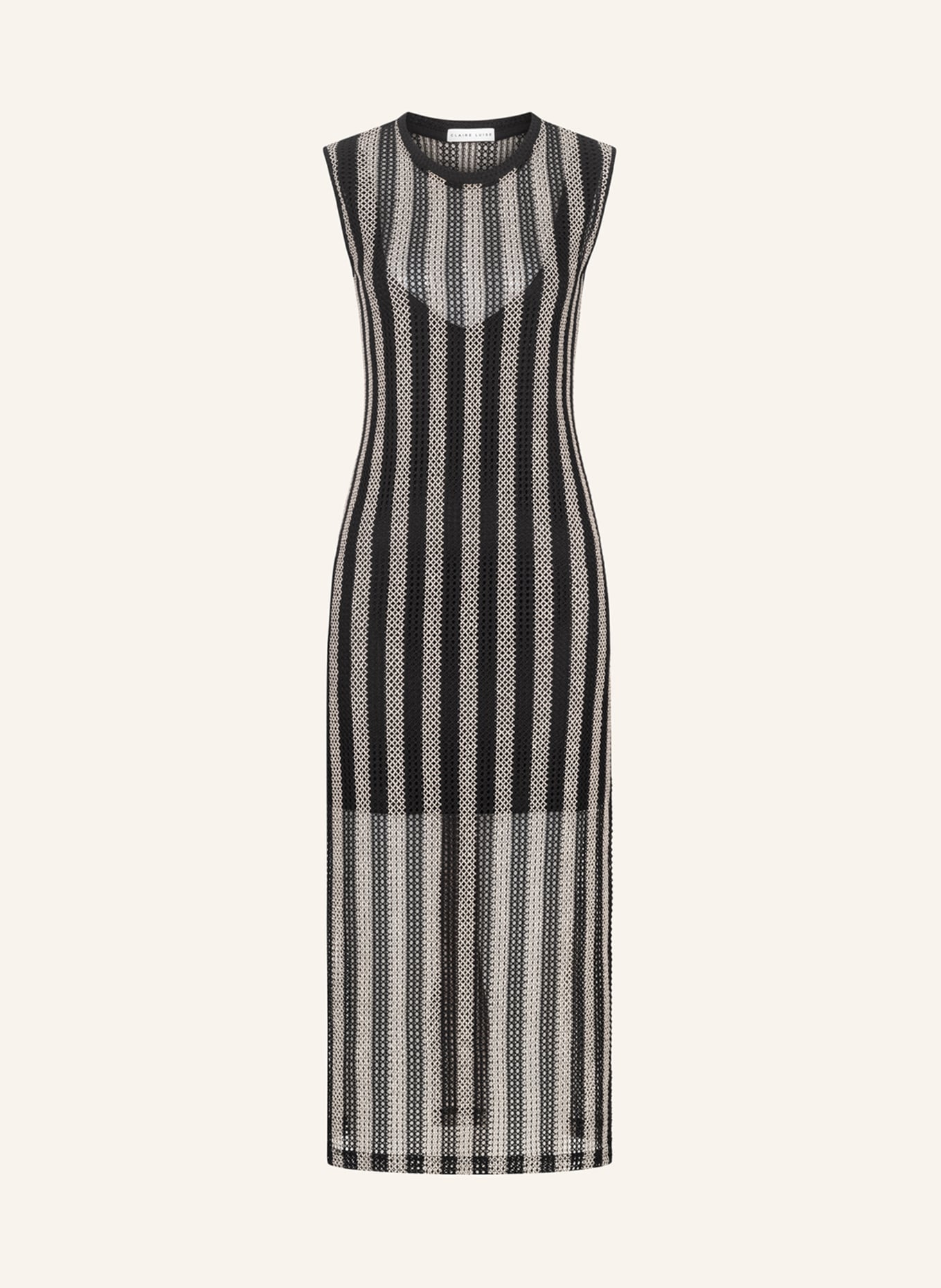 CLAIRE LUISE Abendkleid in Web-Optik: SCHWARZ