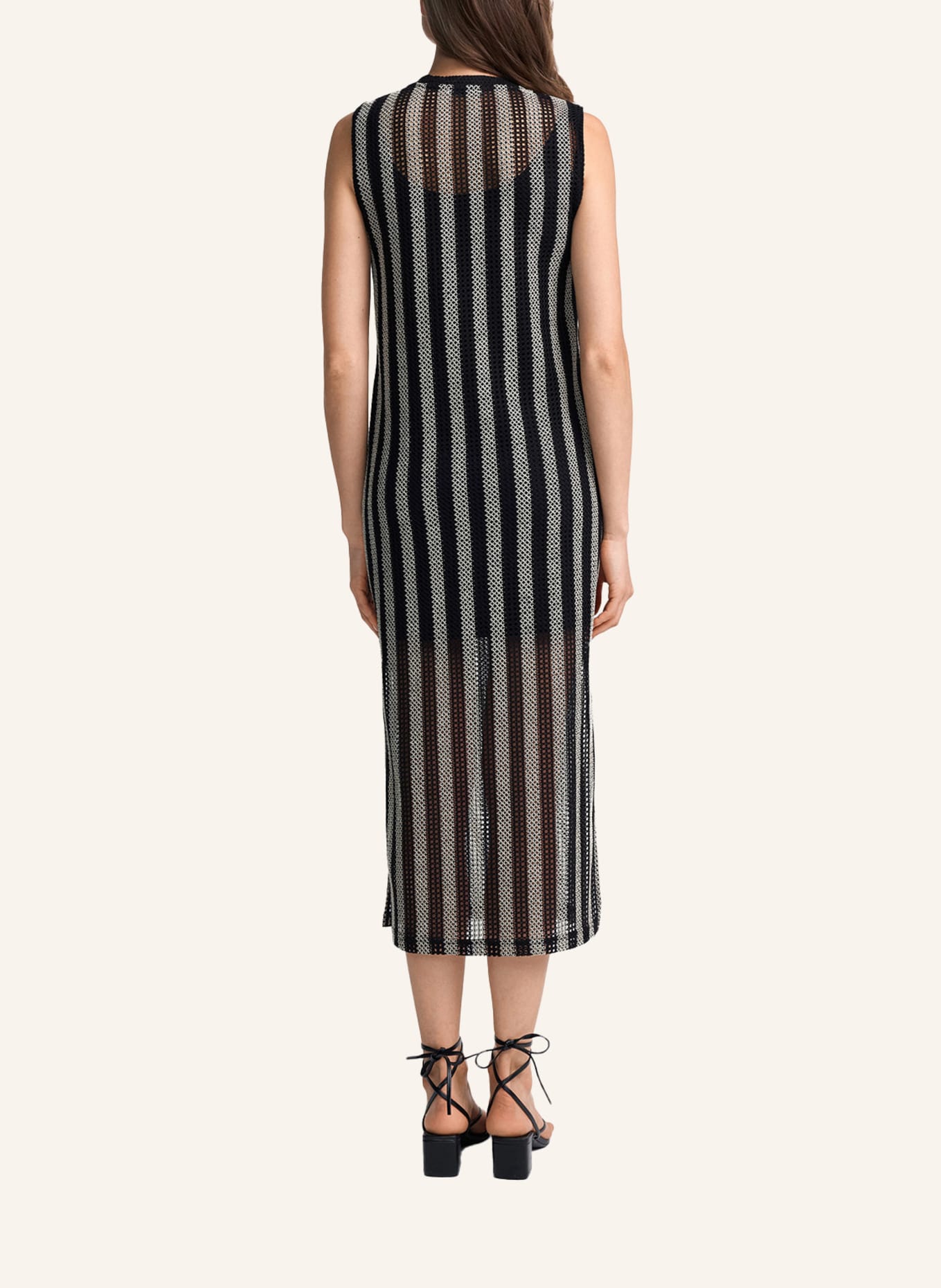 CLAIRE LUISE Abendkleid in Web-Optik: SCHWARZ